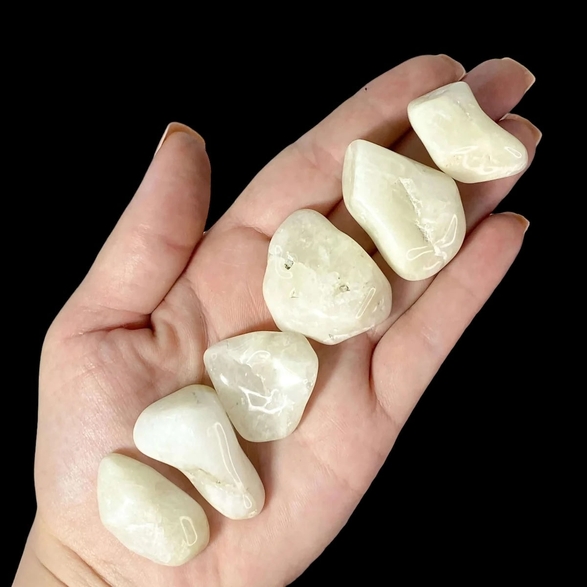 Sulfur in Quartz Tumbled Stones for Dynamic Change | Set of 2 Mooncat Crystals