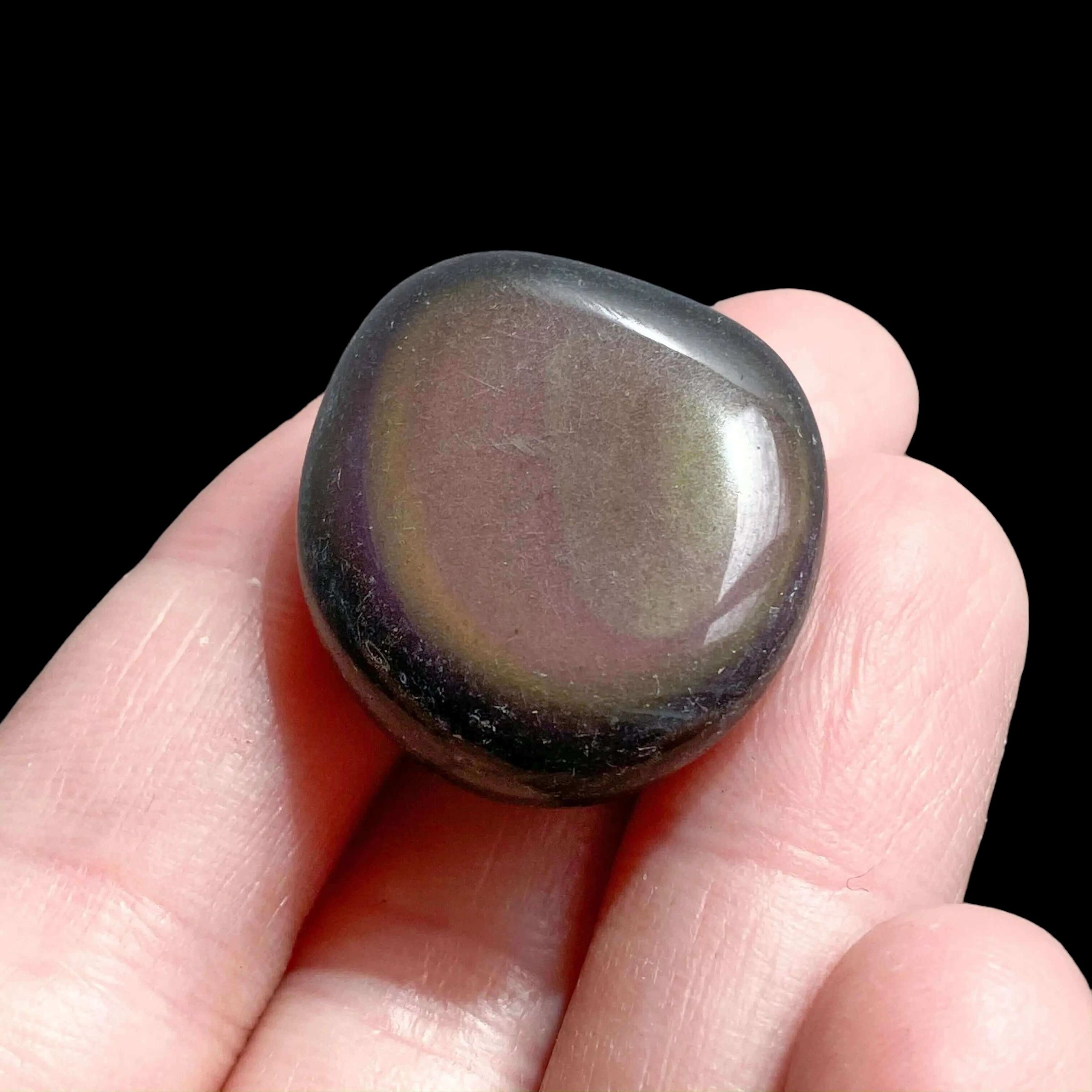 Velvet Sheen Obsidian Tumble for Insight and Transformation | 1 Piece Mooncat Crystals