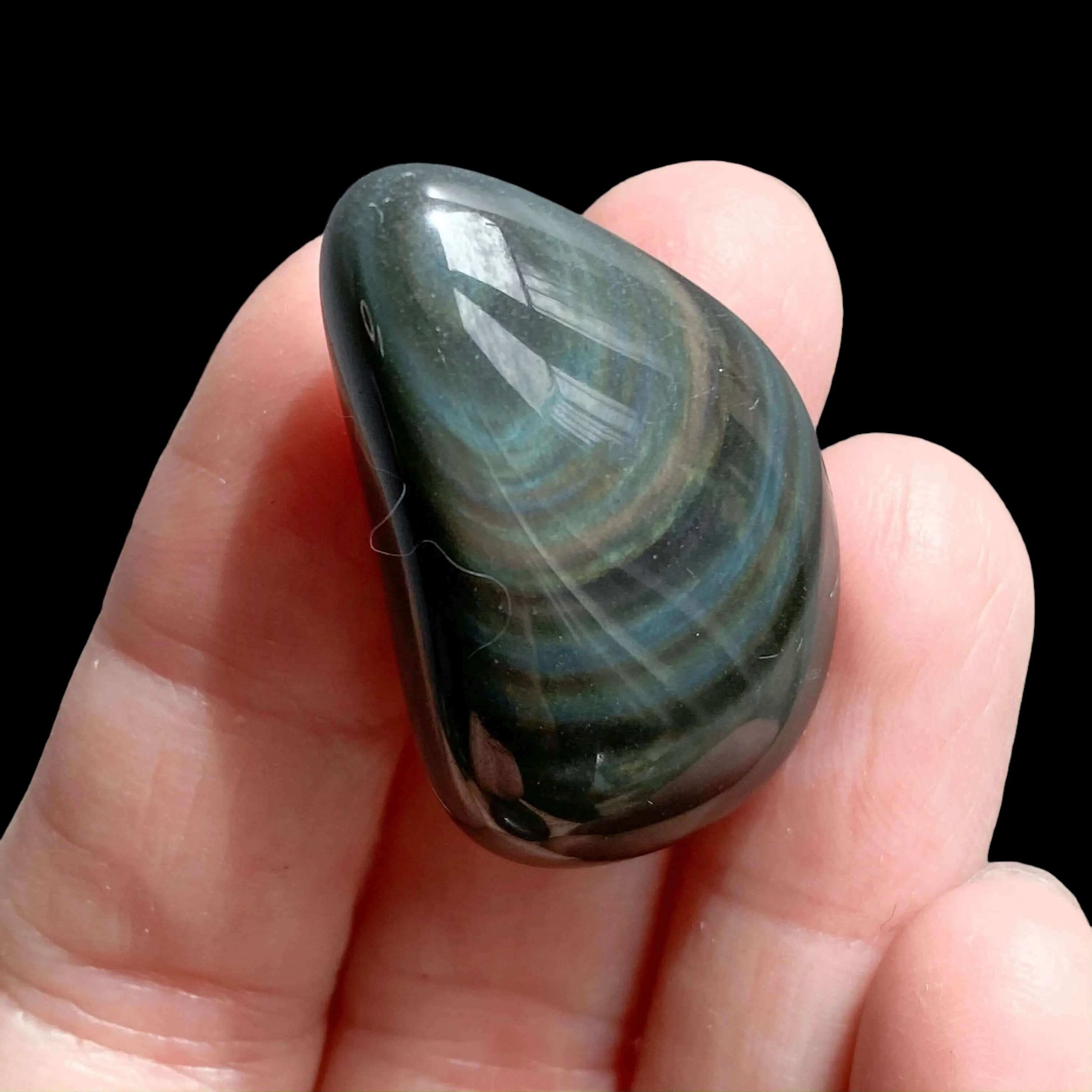 Velvet Sheen Obsidian Tumble for Insight and Transformation | 1 Piece Mooncat Crystals