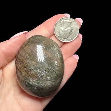 Black Moonstone Palm Stone | Stock A - Mooncat Crystals