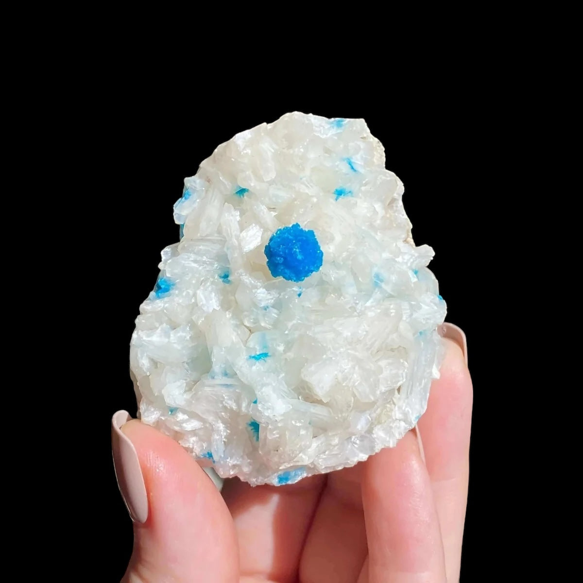 Cavansite and Stilbite - Mooncat Crystals