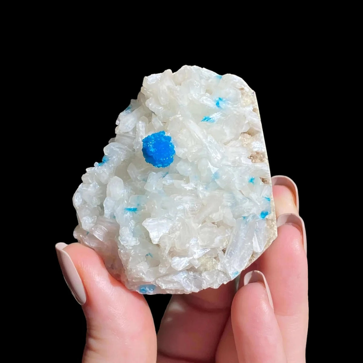 Cavansite and Stilbite - Mooncat Crystals