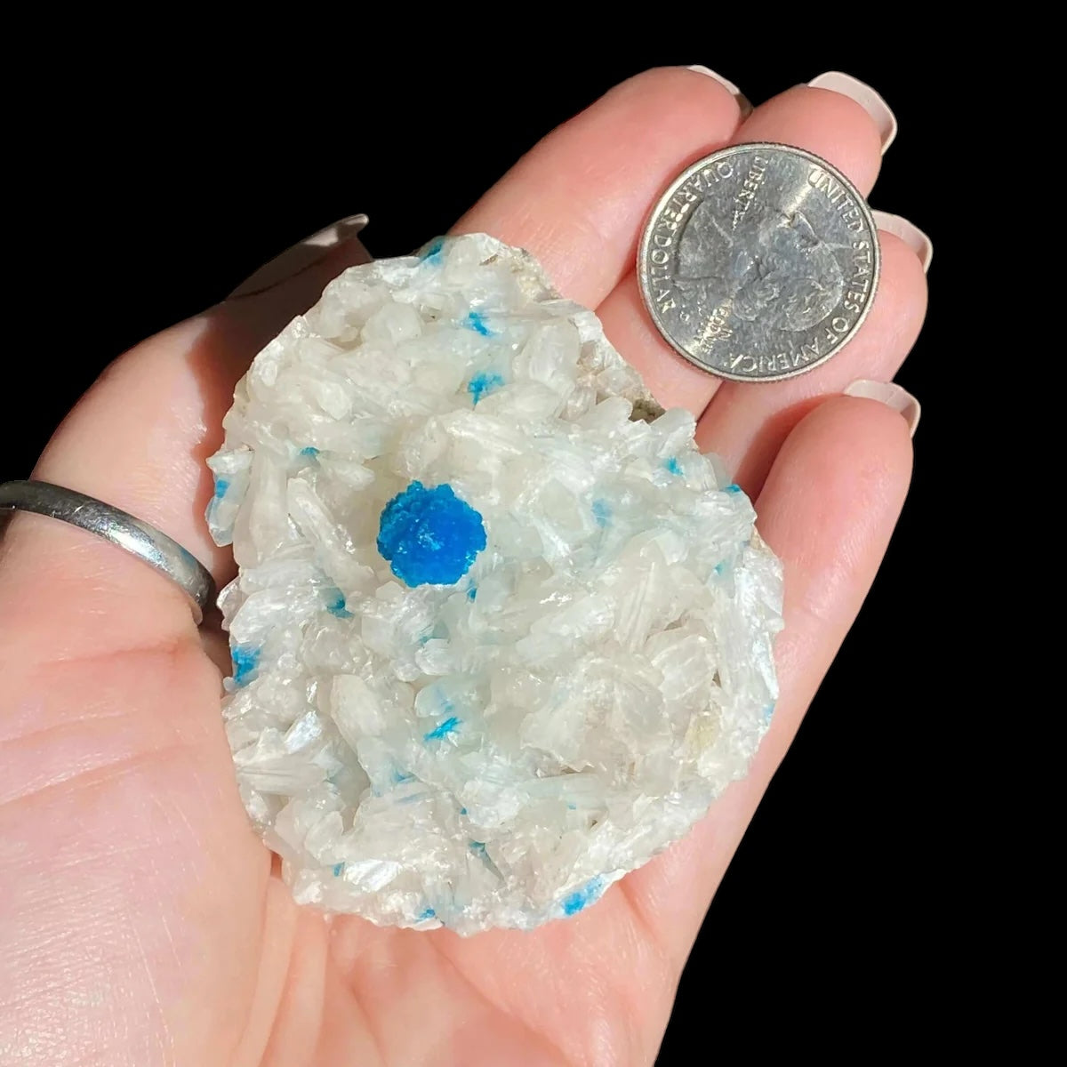 Cavansite and Stilbite - Mooncat Crystals