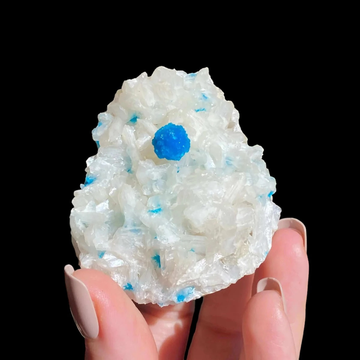 Cavansite and Stilbite - Mooncat Crystals