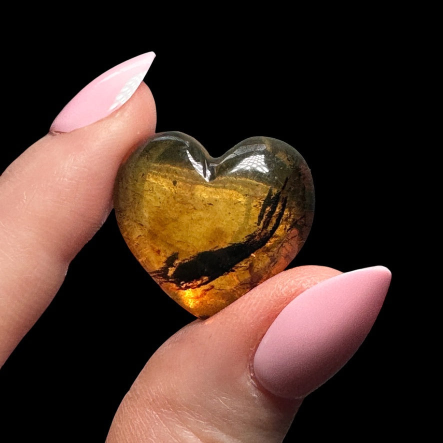 Chiapas Amber Heart - Mooncat Crystals
