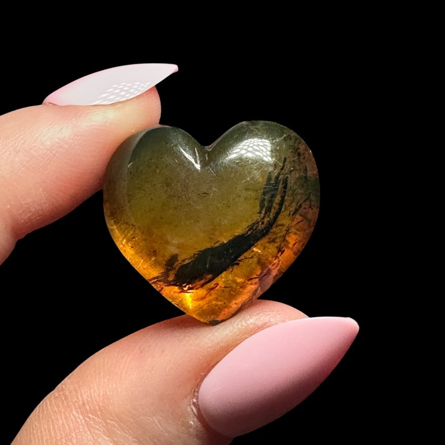 Chiapas Amber Heart - Mooncat Crystals
