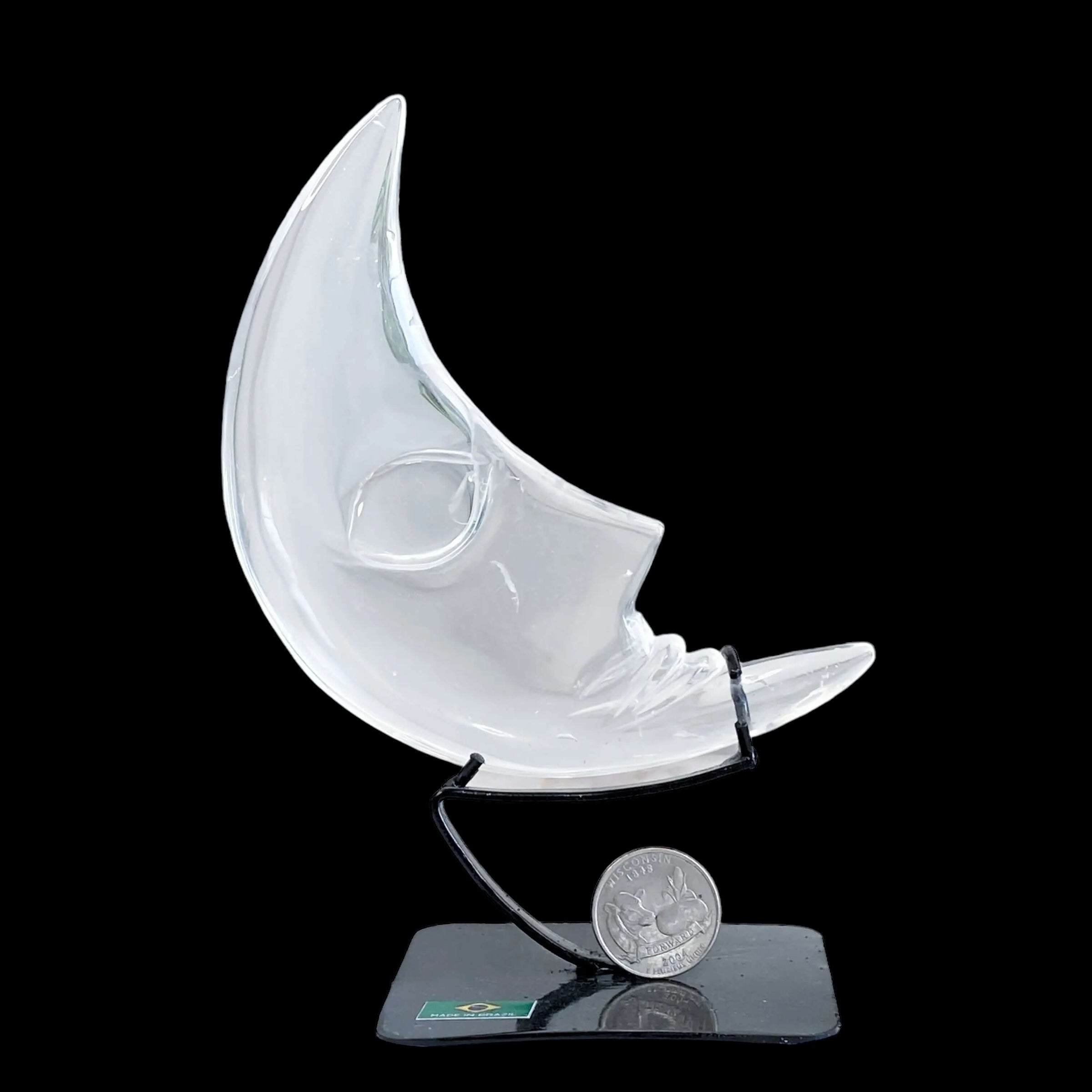 Clear Quartz Moon with Stand (~4") | Stock B - Mooncat Crystals