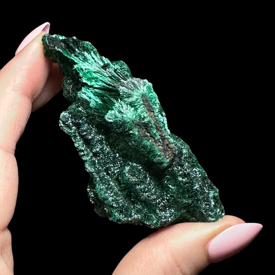 Fibrous Malachite - Mooncat Crystals