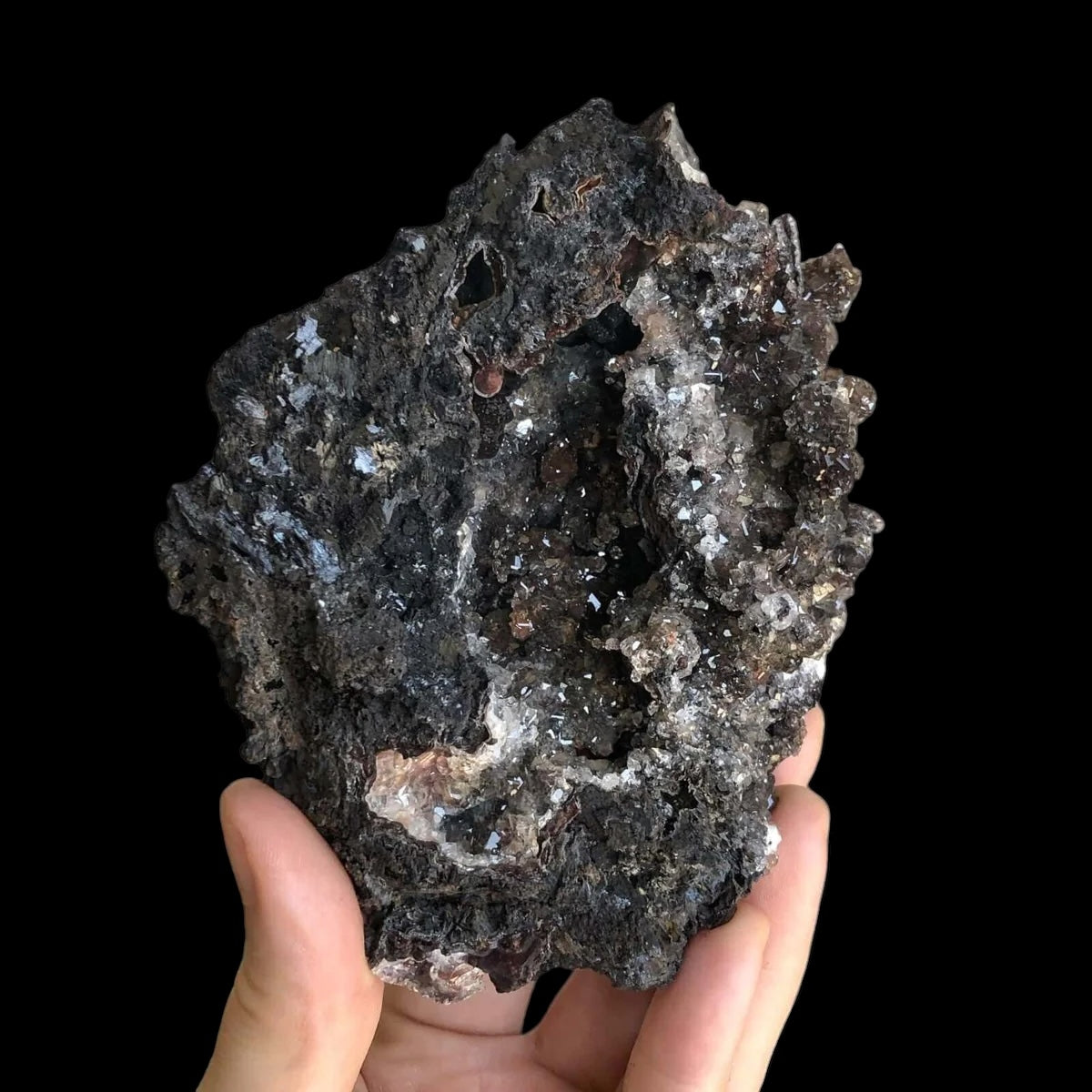 Goethite with Cinnabar - Mooncat Crystals