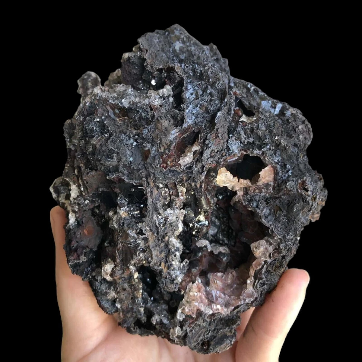 Goethite with Cinnabar - Mooncat Crystals