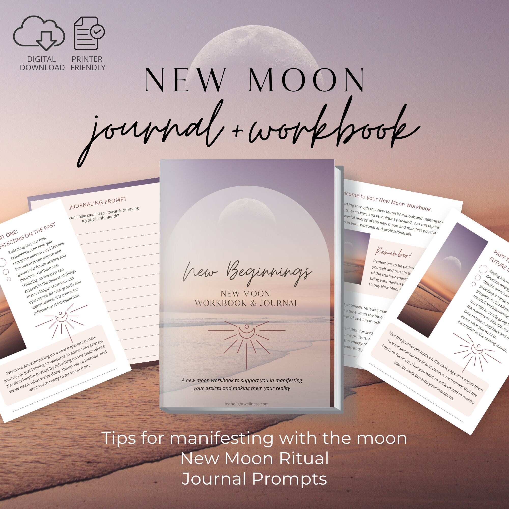 New Moon Manifesting Journal | Instant Download