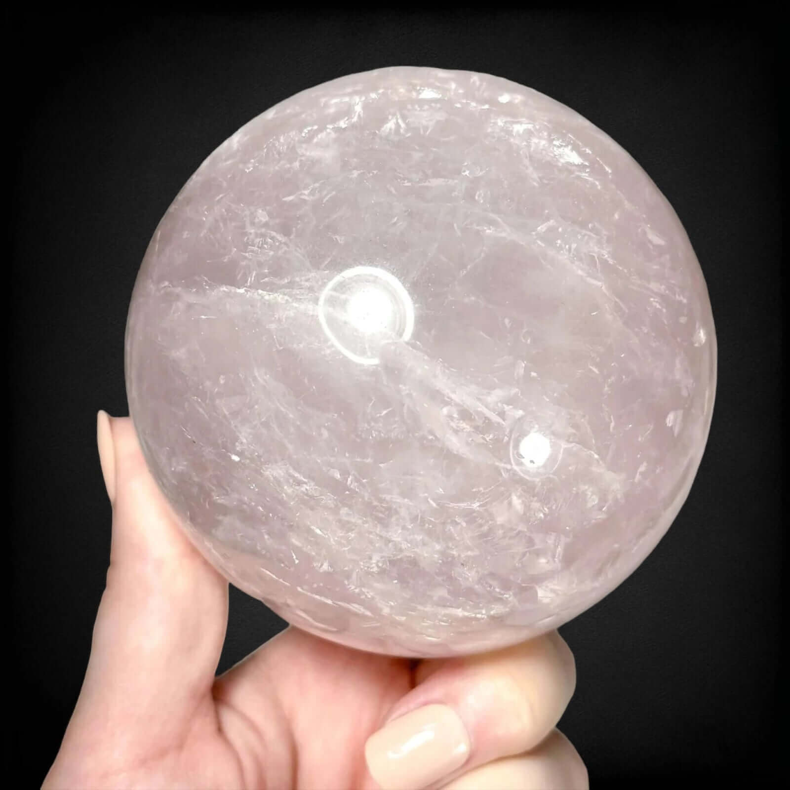 Gemmy Star Rose Quartz Sphere ~80mm | Stock A