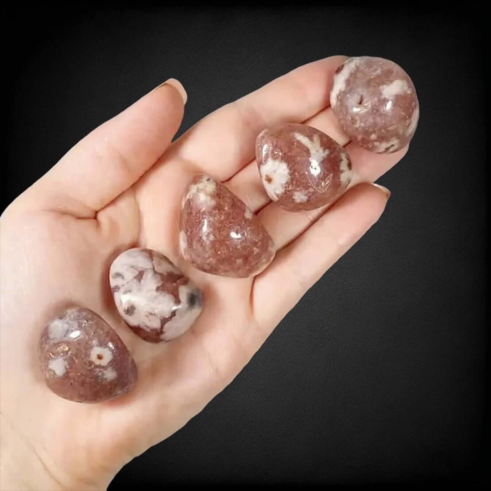 Rare Red Amethyst Tumbles | Set of 2