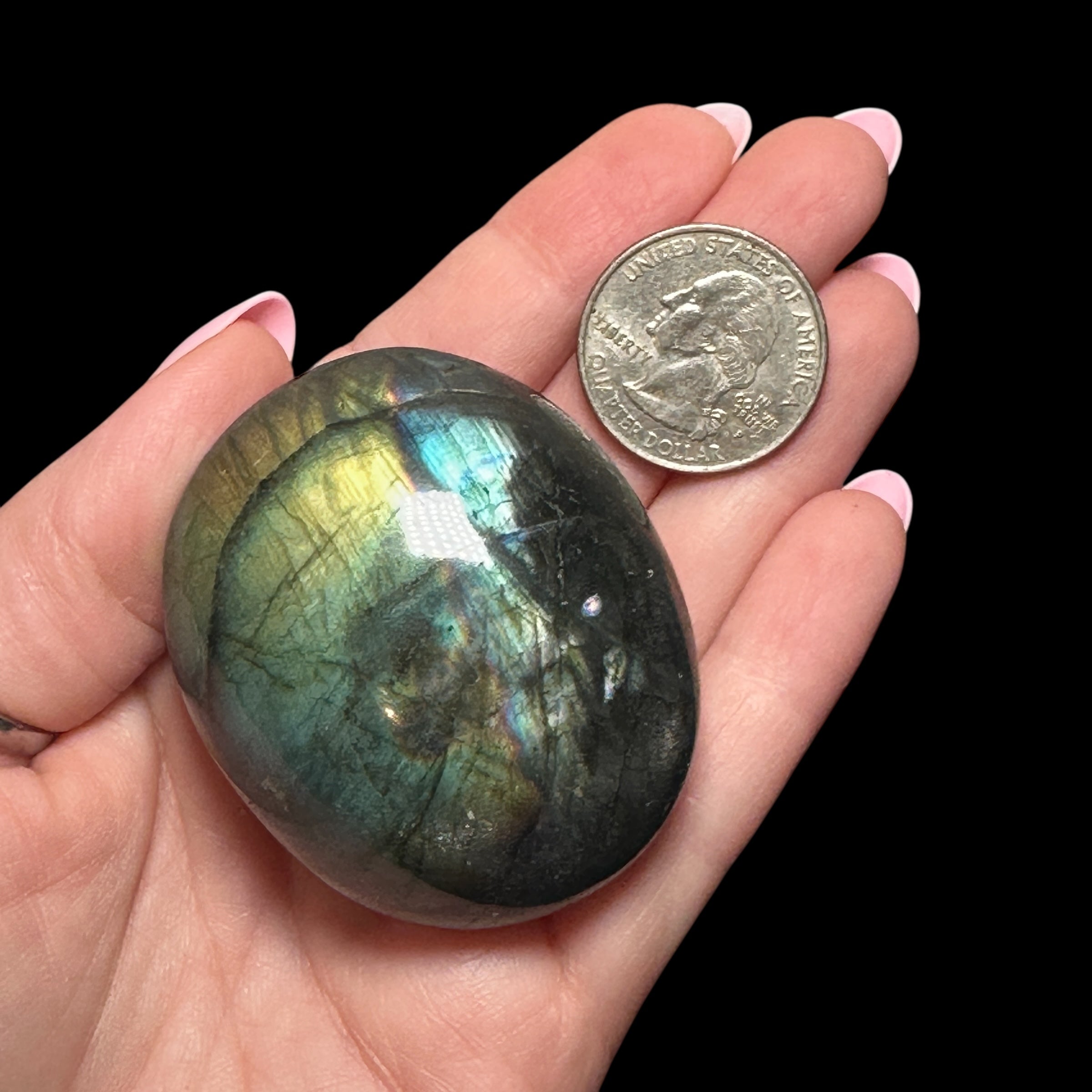 Labradorite Palm Stone | Stock B - Mooncat Crystals