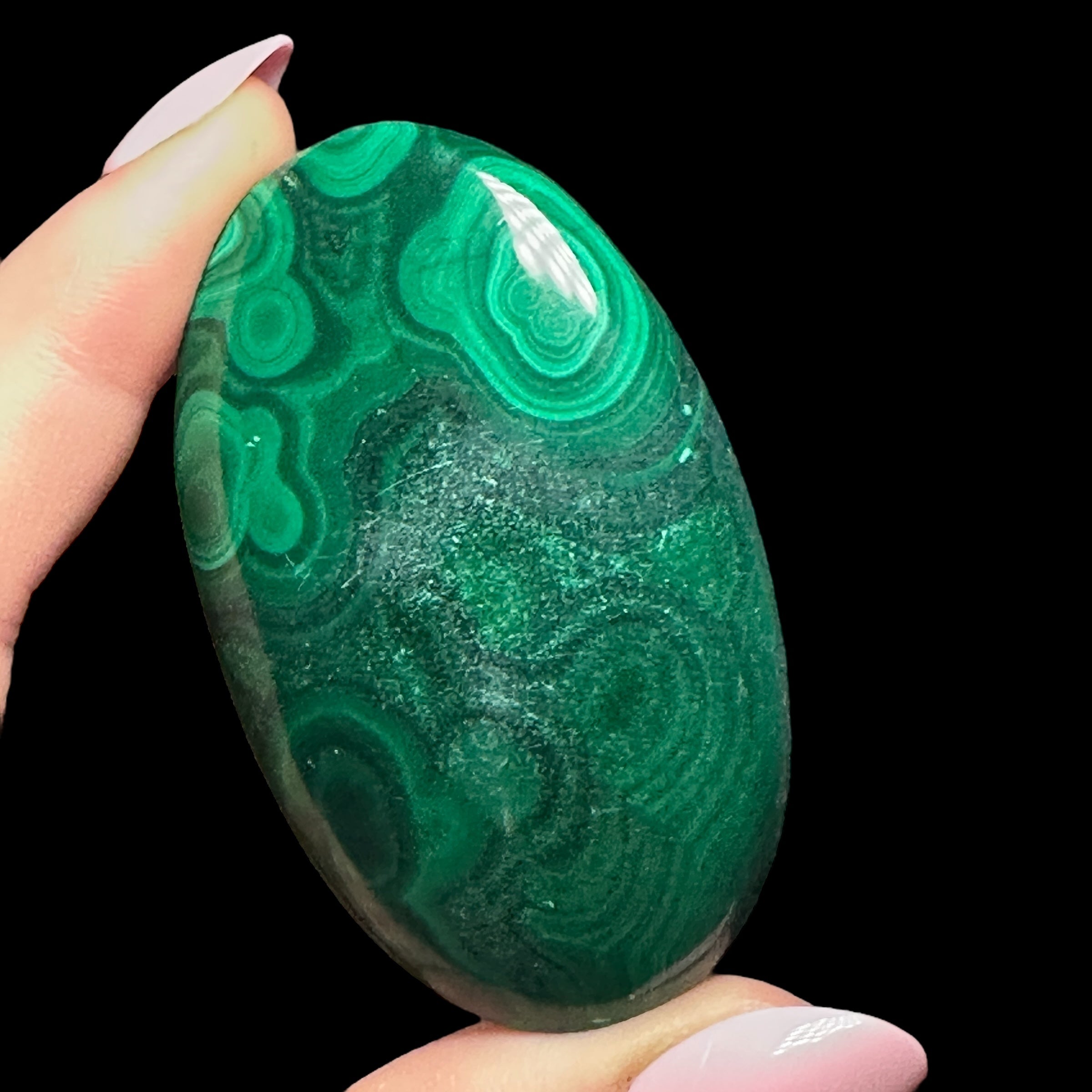 Malachite Palm Stone | Stock A - Mooncat Crystals