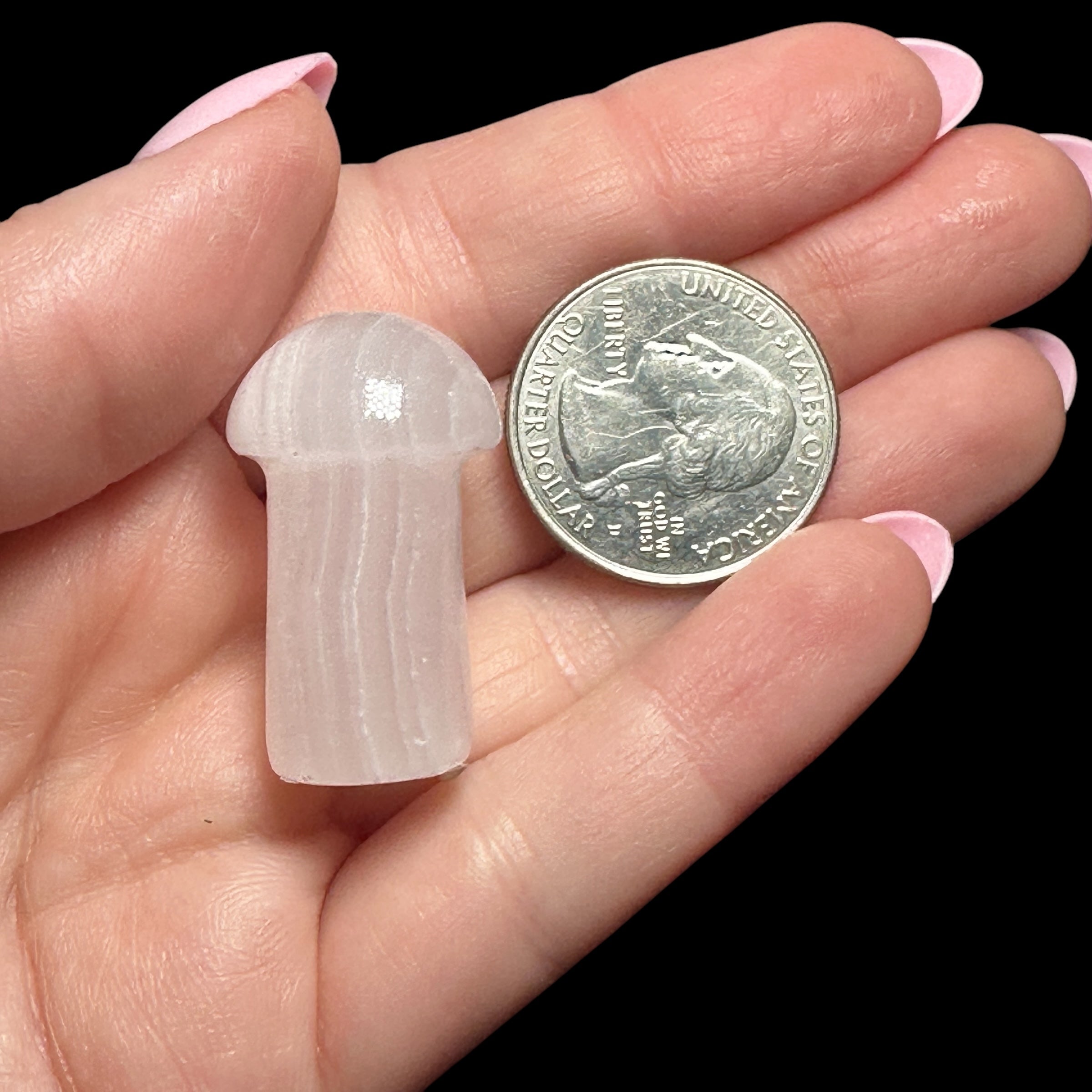Mangano Calcite Mushroom (UV Reactive) - Mooncat Crystals
