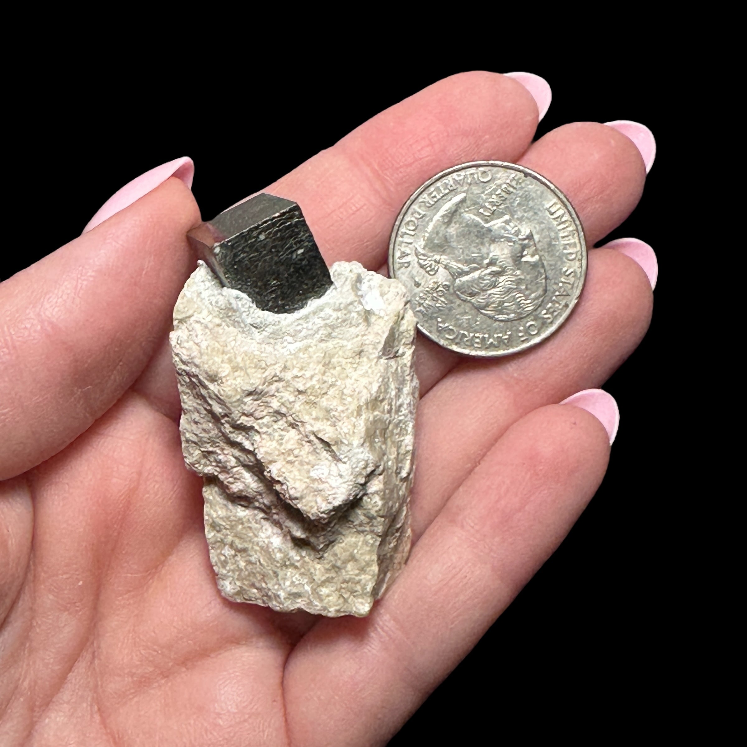 Natural Pyrite Cube on Matrix | Stock B - Mooncat Crystals