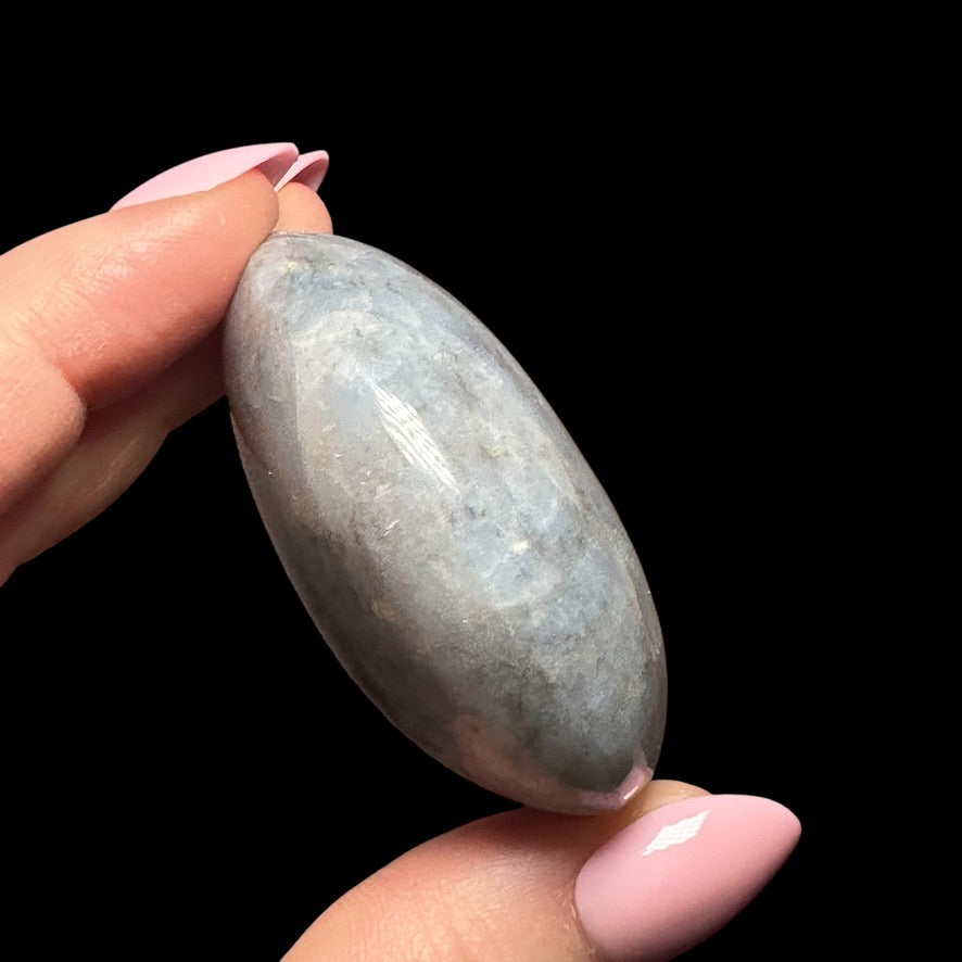 Periwinkle Blue Quartz Palm Stone - Mooncat Crystals