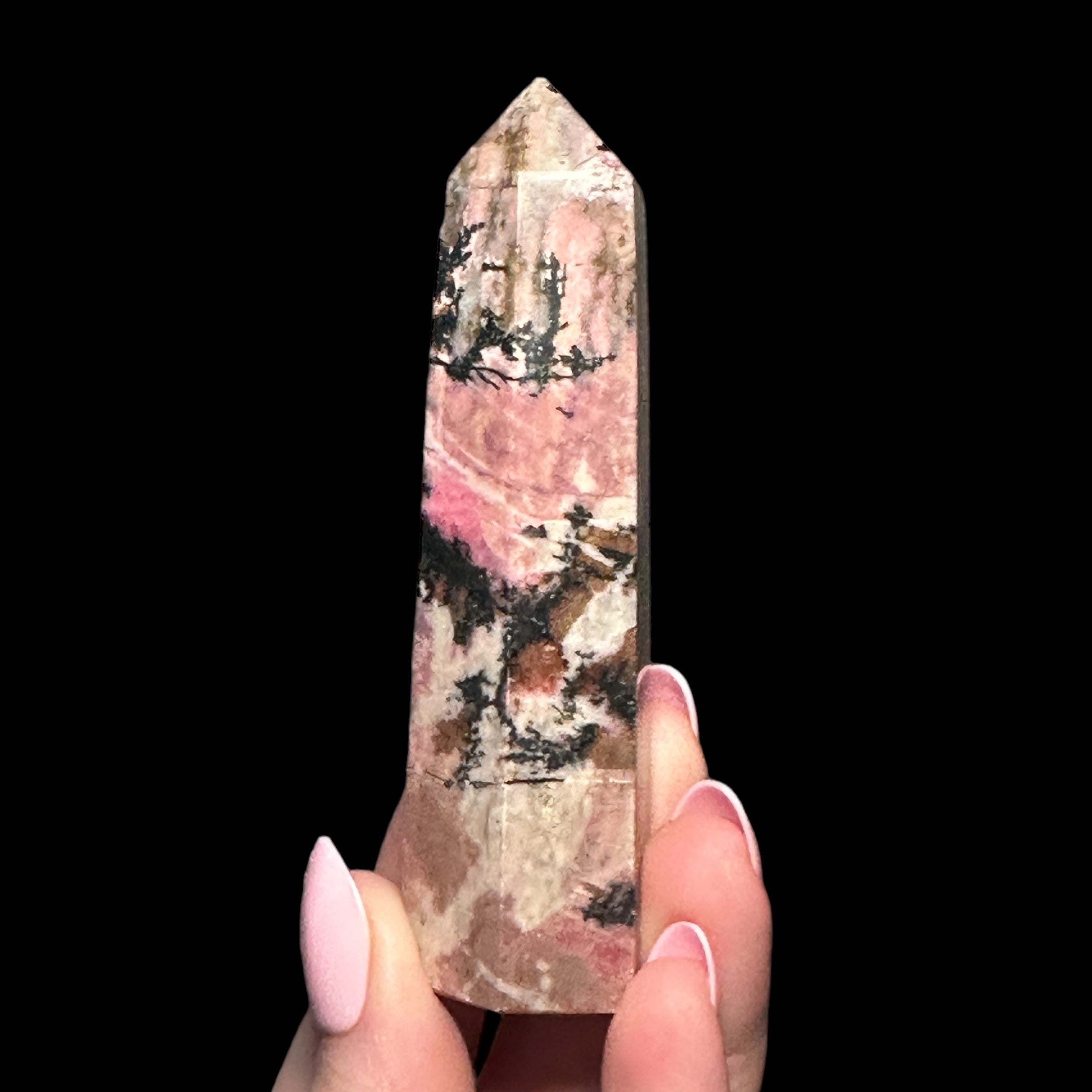 Rhodonite Tower - Mooncat Crystals