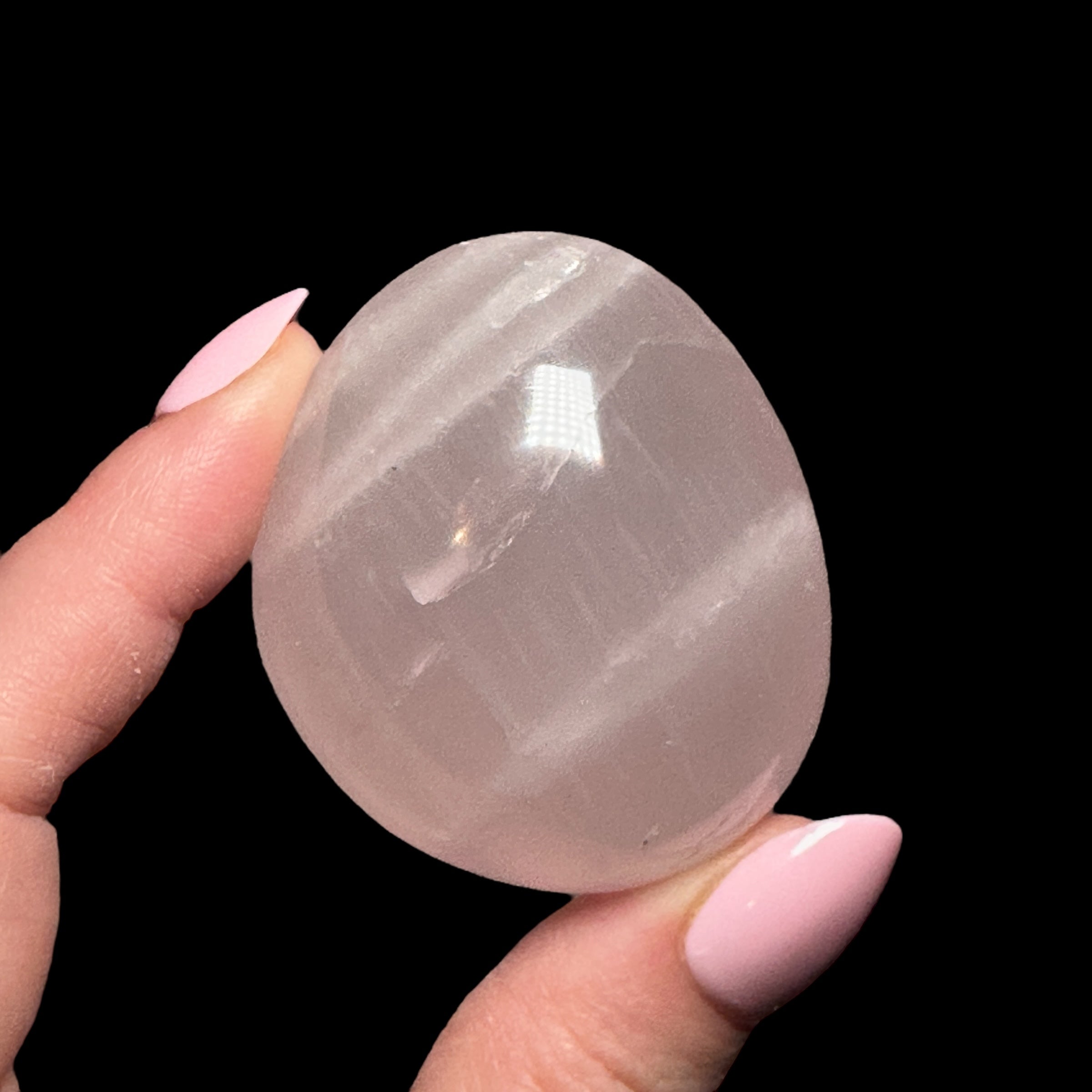 Rose Quartz Palm Stone | Stock A - Mooncat Crystals