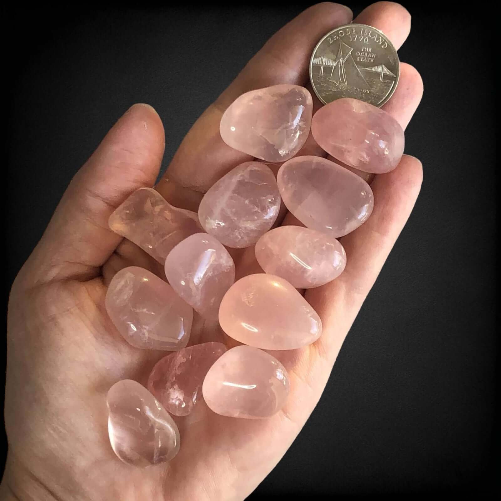Rose Quartz Tumbles - Medium | Set of 2 - Mooncat Crystals