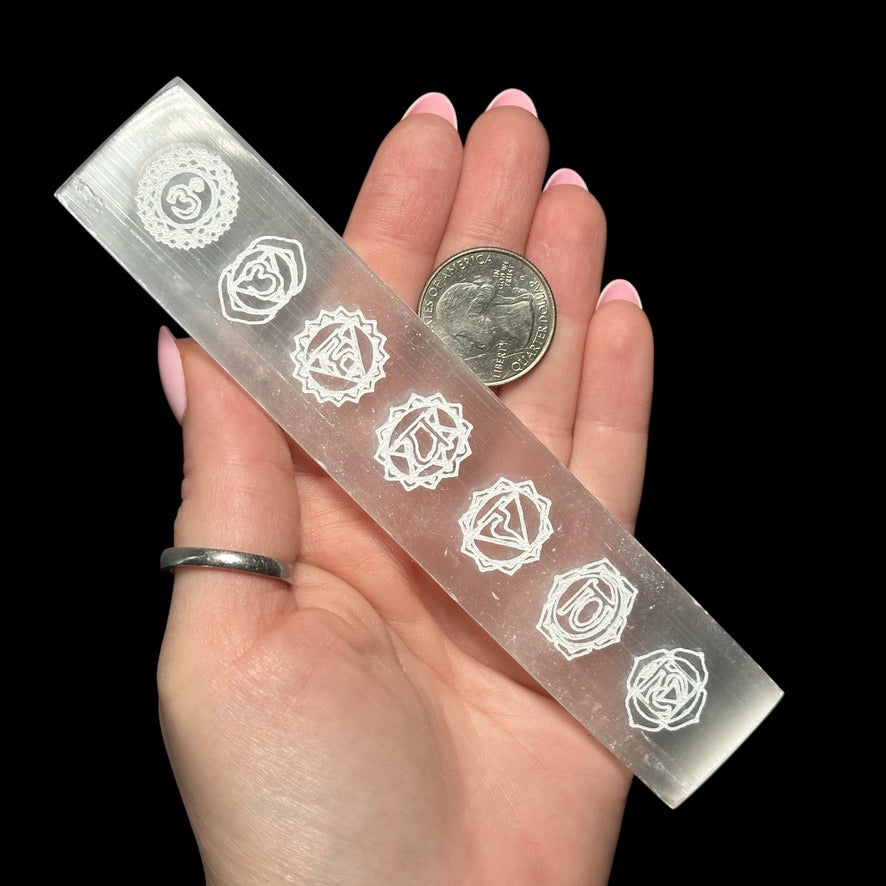 Selenite Chakra Wand - Mooncat Crystals