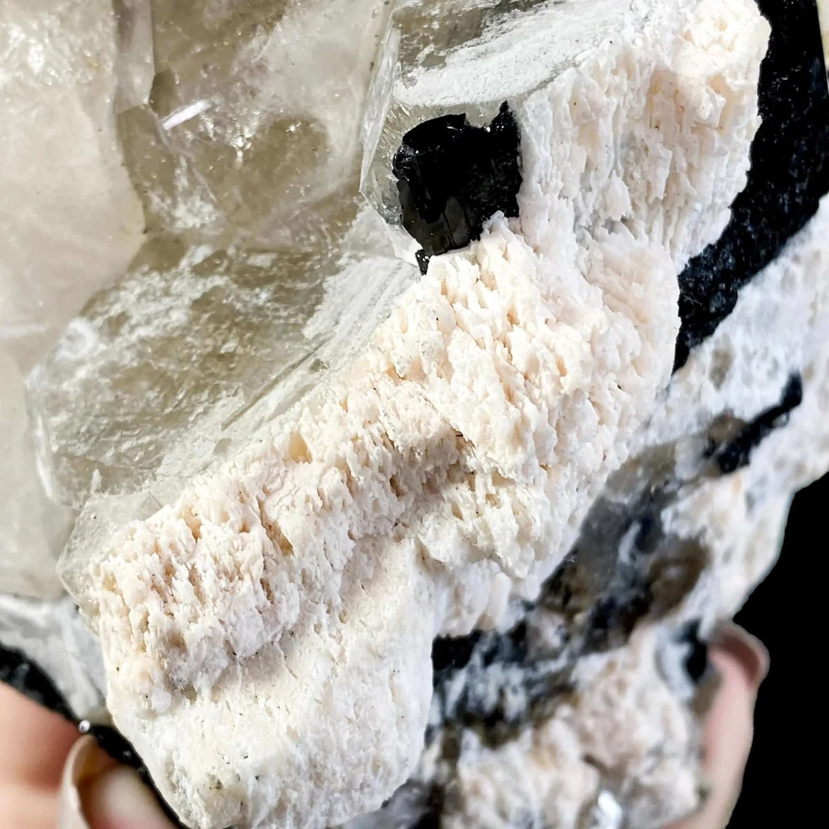 Smoky Elestial Quartz with Mica and Black Tourmaline | Stock G - Mooncat Crystals