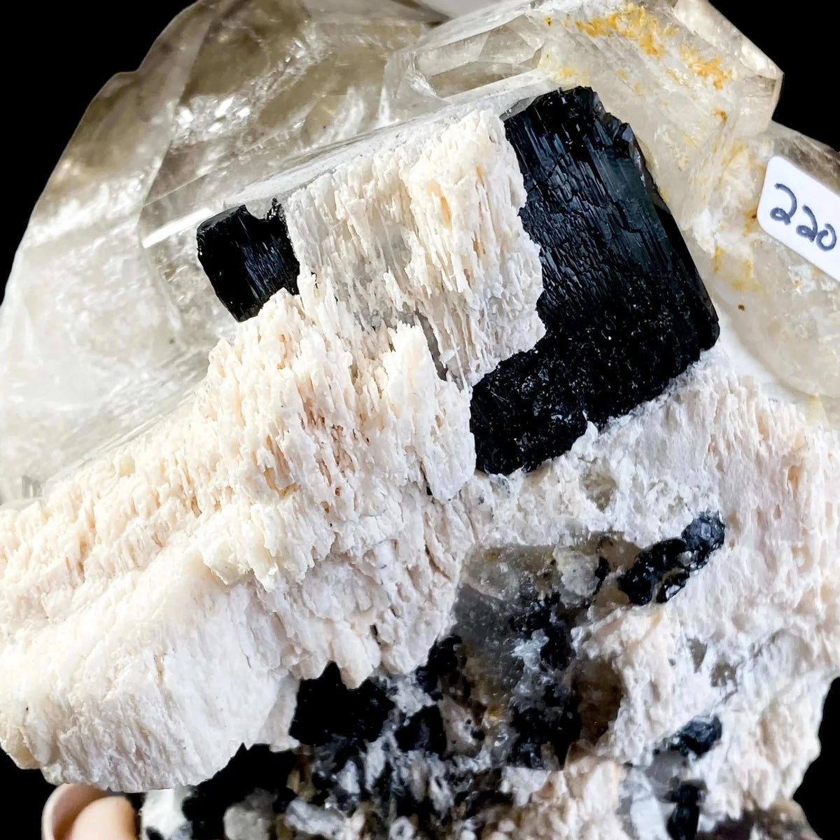 Smoky Elestial Quartz with Mica and Black Tourmaline | Stock G - Mooncat Crystals