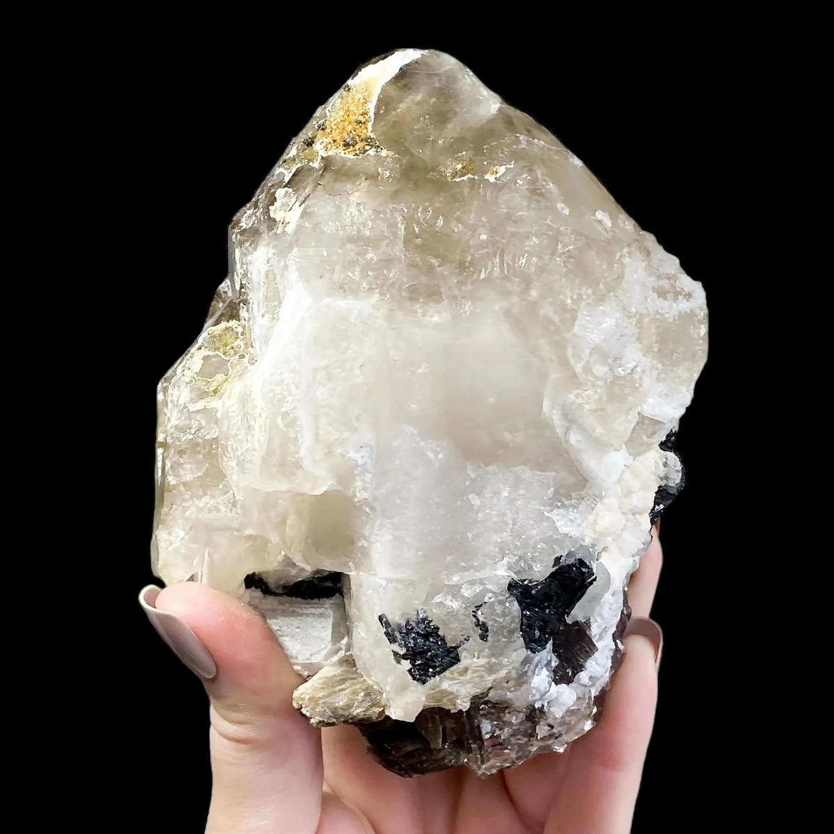 Smoky Elestial Quartz with Mica and Black Tourmaline | Stock G - Mooncat Crystals