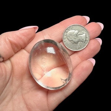 Water-Clear Quartz Palm Stone | Stock B - Mooncat Crystals