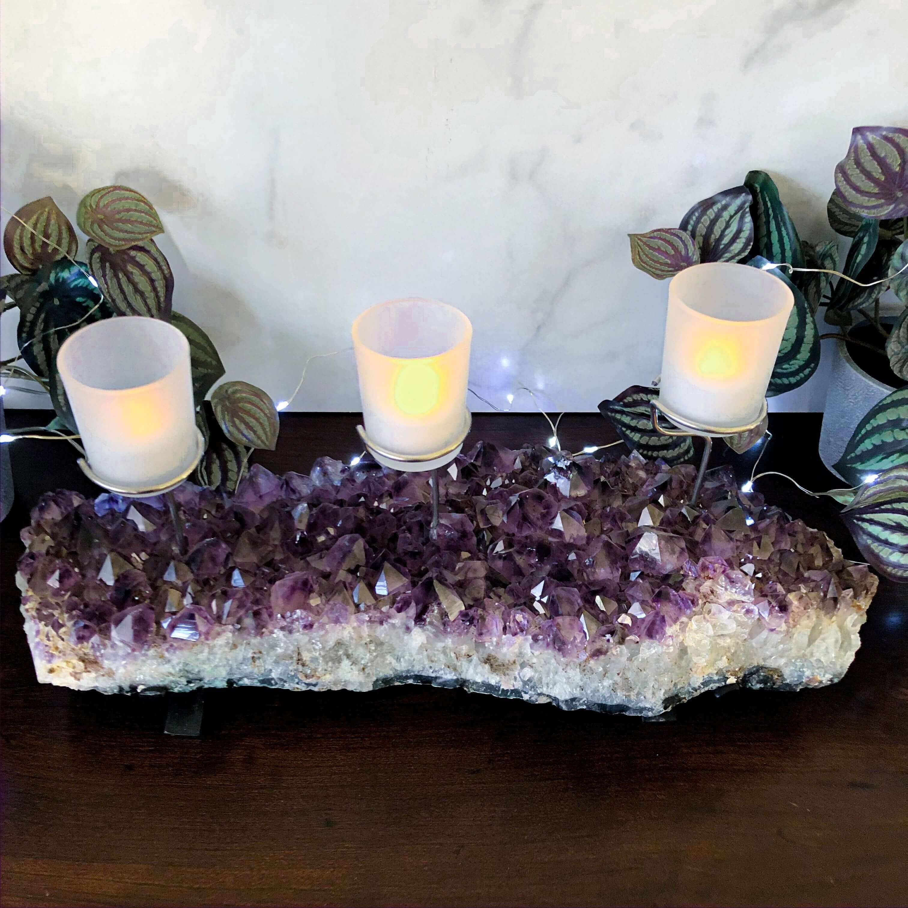 Amethyst Candelabra for Relaxation and Peace | Stock D Mooncat Crystals