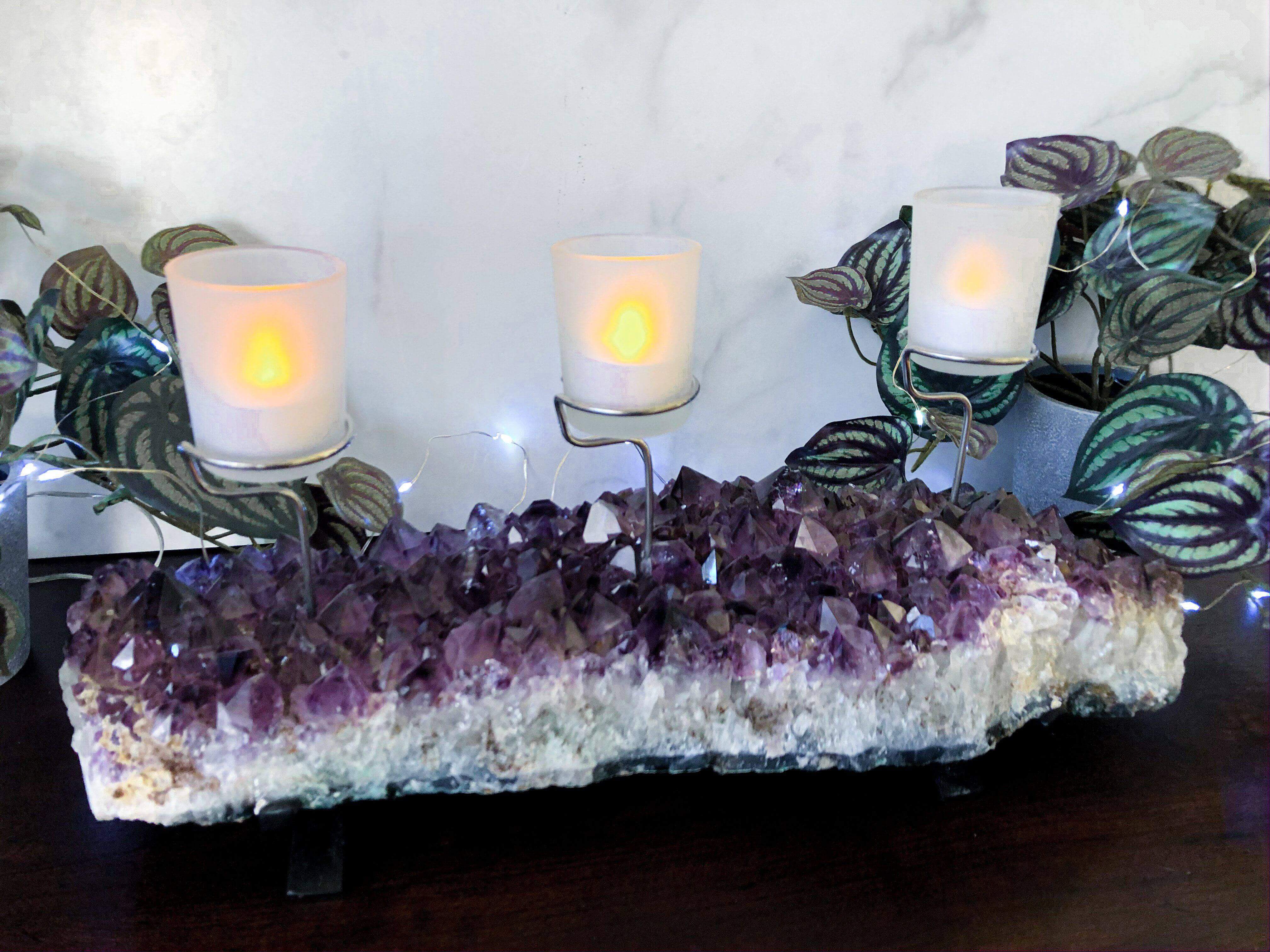 Amethyst Candelabra for Relaxation and Peace | Stock D Mooncat Crystals