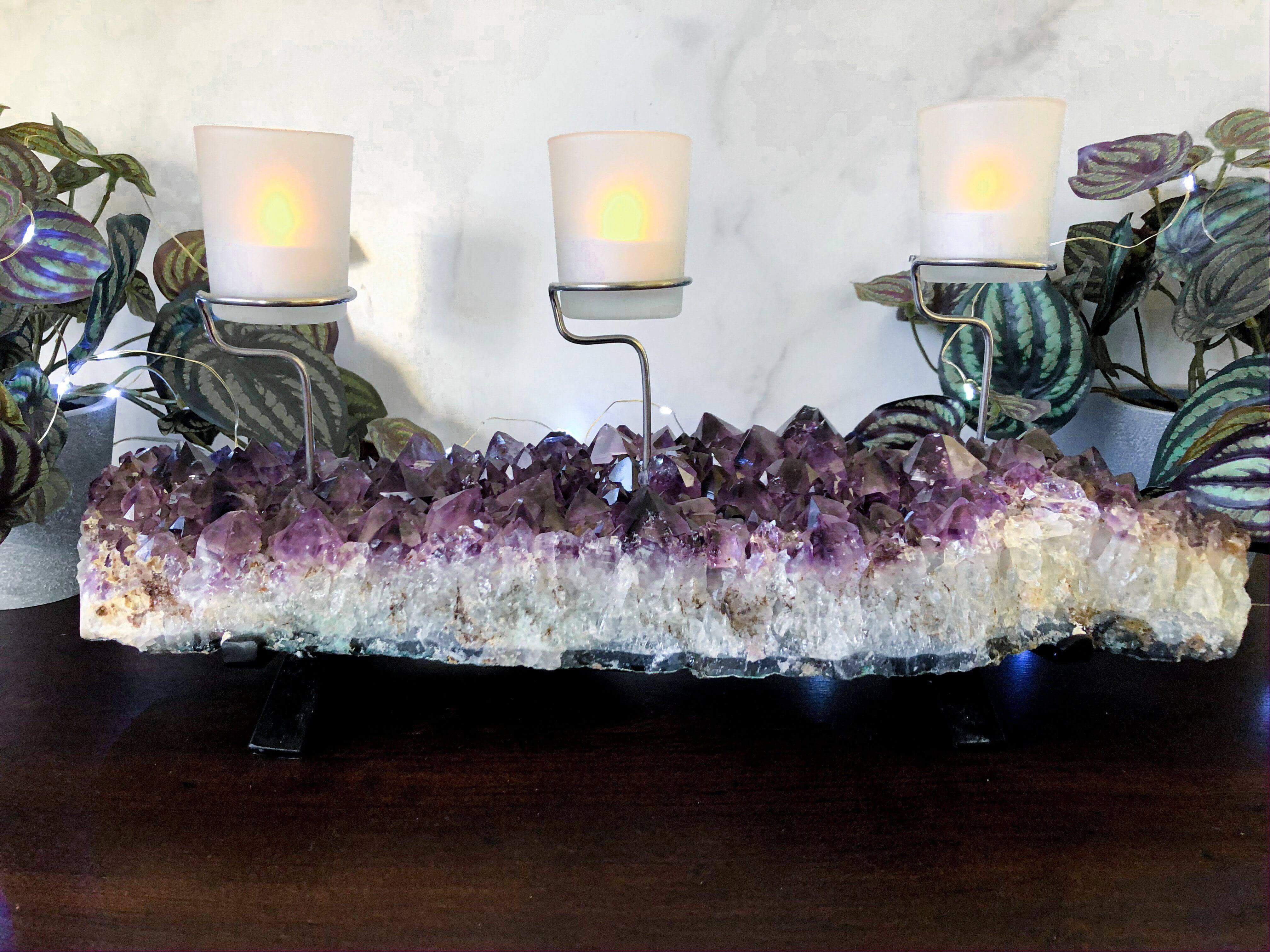 Amethyst Candelabra for Relaxation and Peace | Stock D Mooncat Crystals