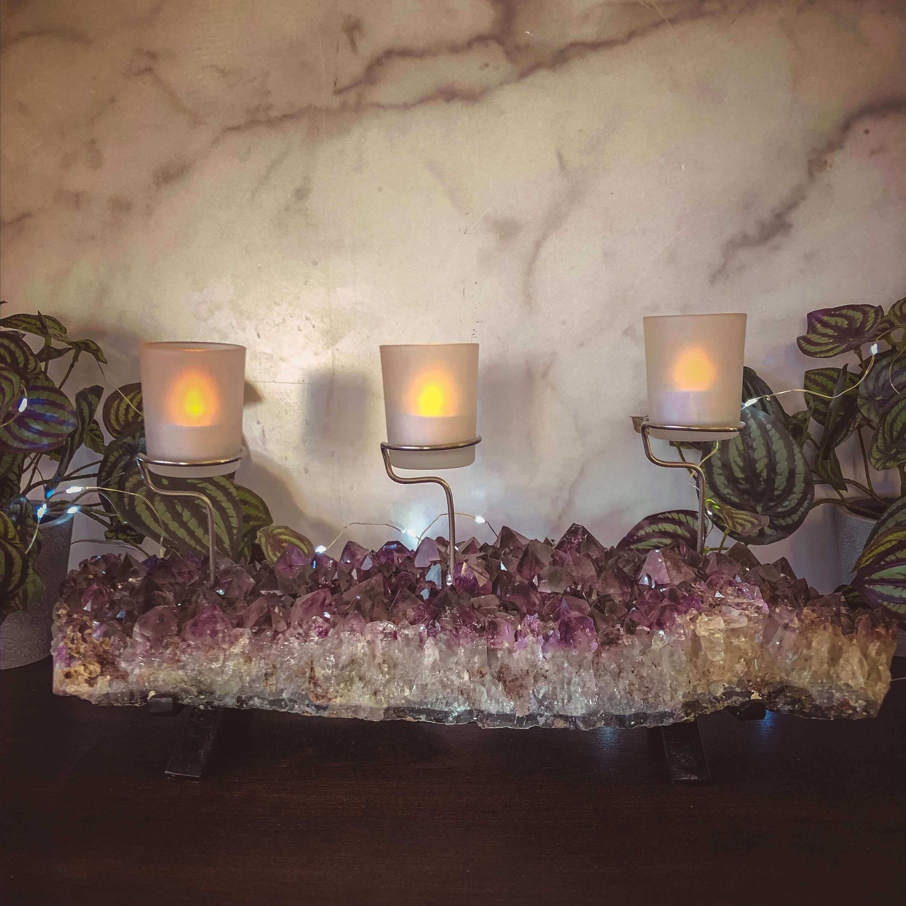 Amethyst Candelabra for Relaxation and Peace | Stock D Mooncat Crystals