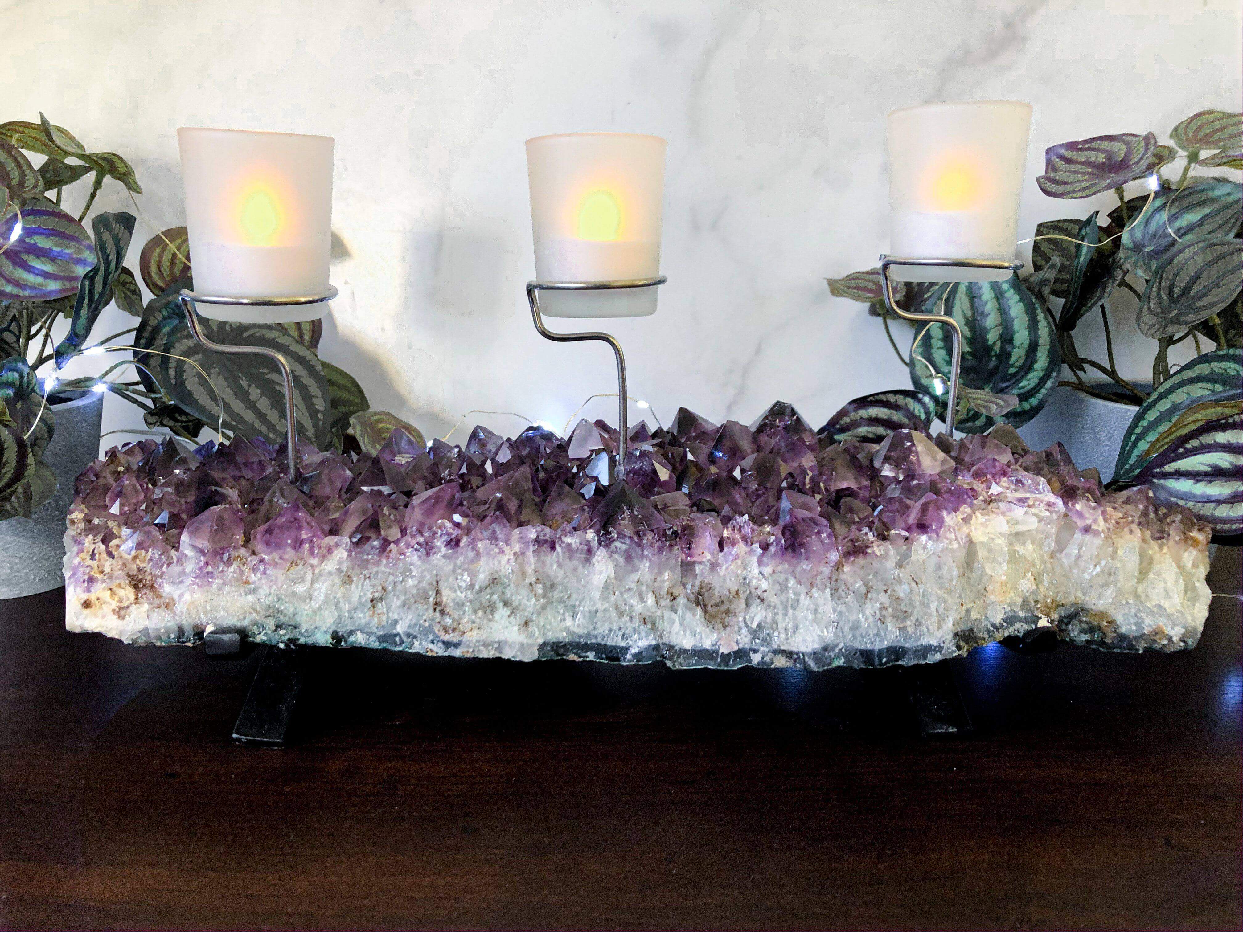 Amethyst Candelabra for Relaxation and Peace | Stock D Mooncat Crystals