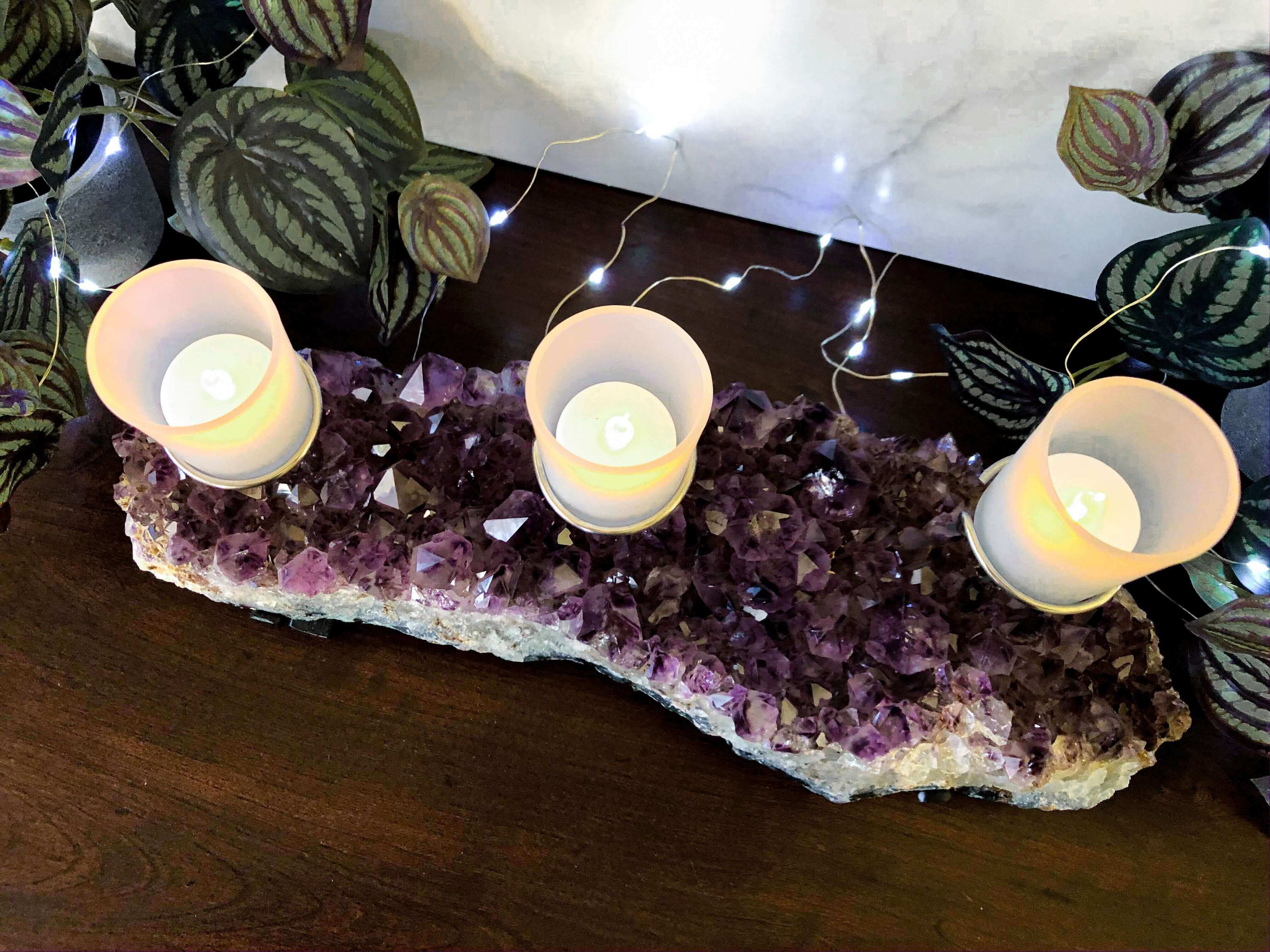 Amethyst Candelabra for Relaxation and Peace | Stock D Mooncat Crystals