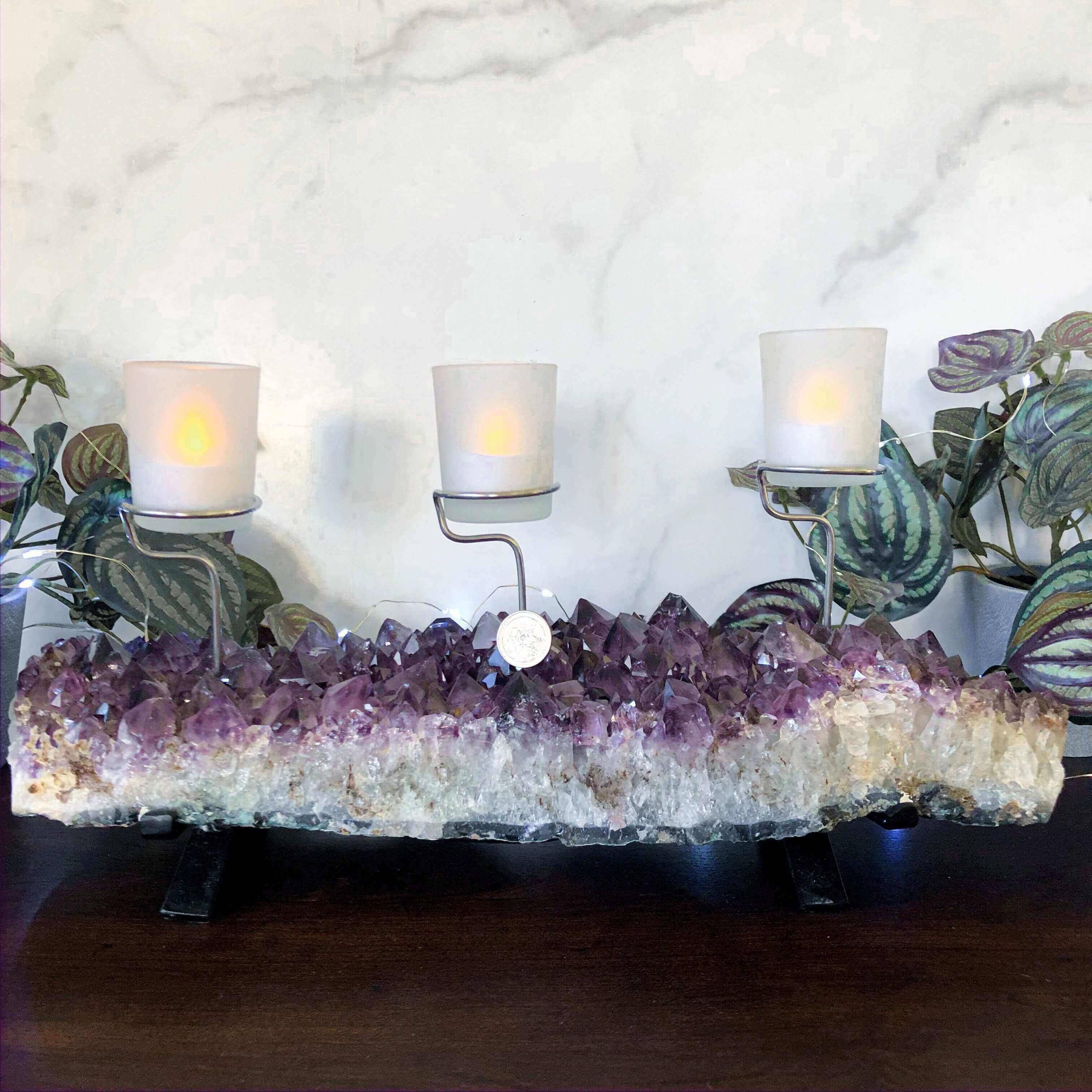 Amethyst Candelabra for Relaxation and Peace | Stock D Mooncat Crystals