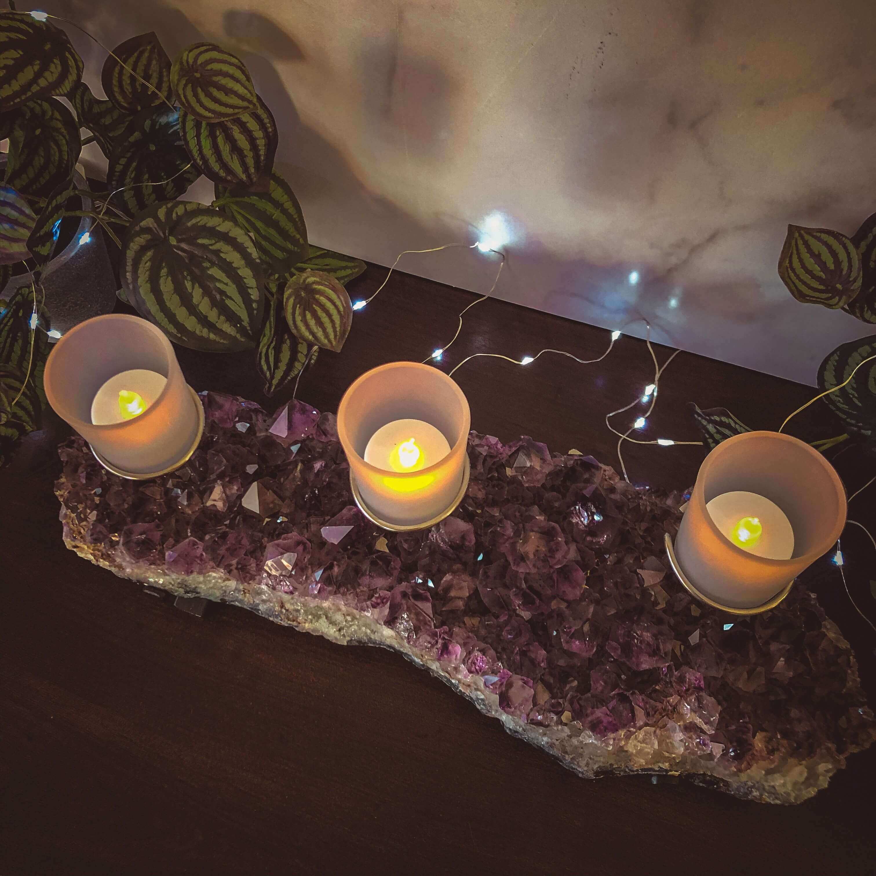 Amethyst Candelabra for Relaxation and Peace | Stock D Mooncat Crystals