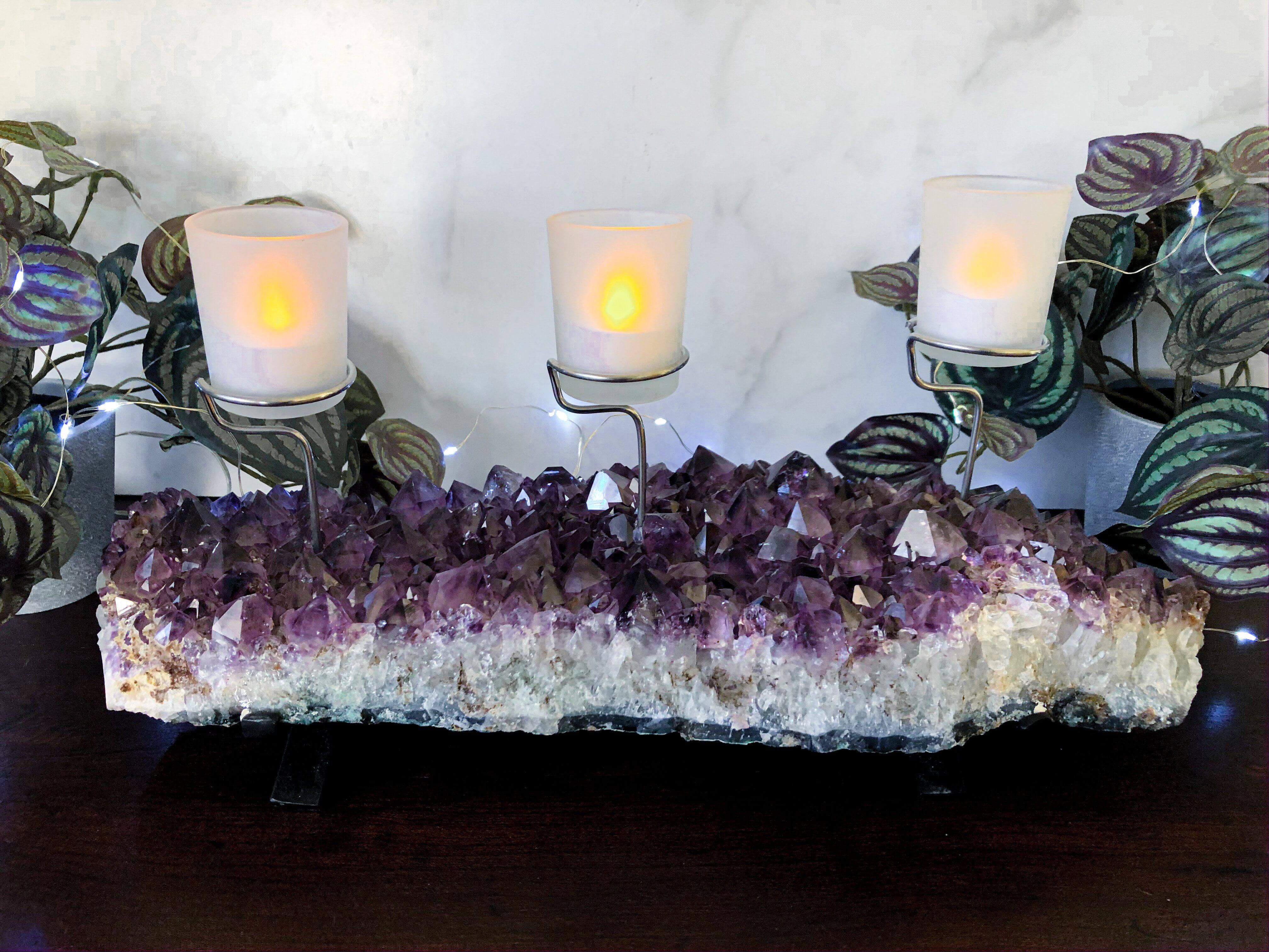 Amethyst Candelabra for Relaxation and Peace | Stock D Mooncat Crystals