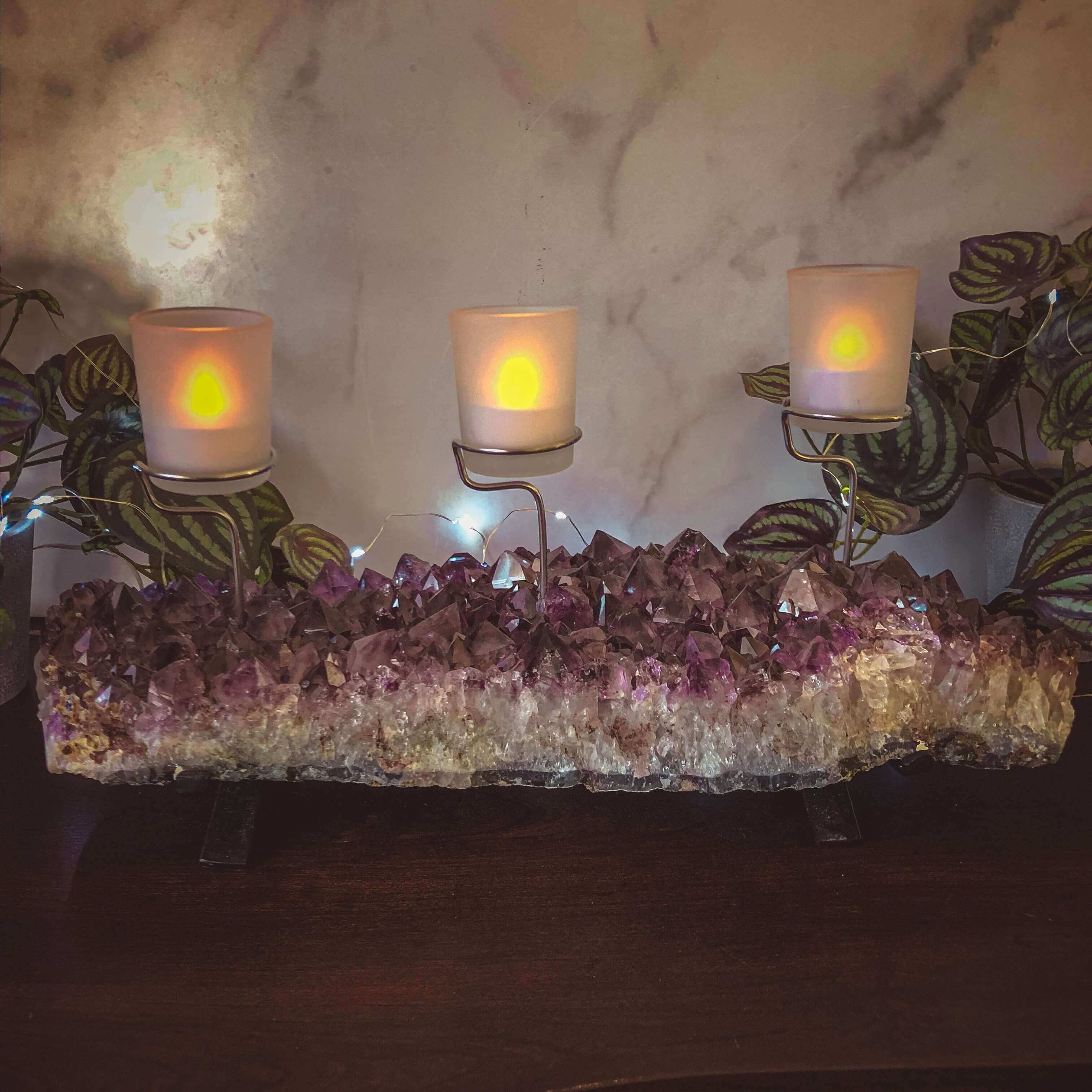 Amethyst Candelabra for Relaxation and Peace | Stock D Mooncat Crystals