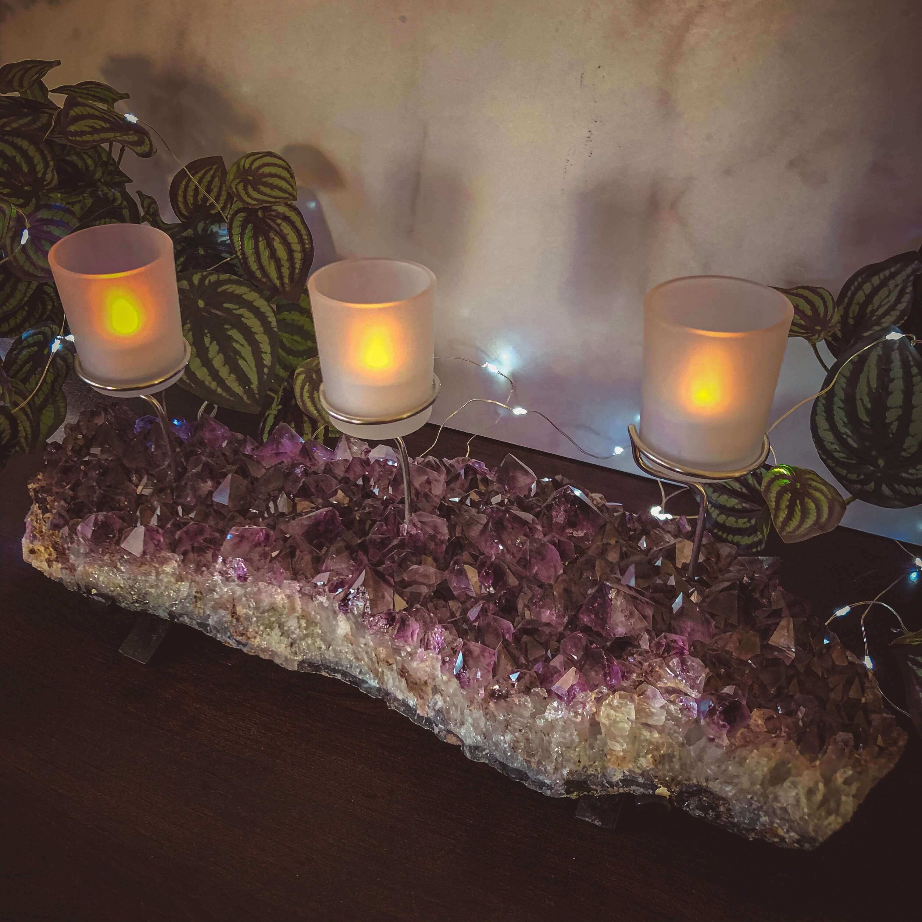 Amethyst Candelabra for Relaxation and Peace | Stock D Mooncat Crystals