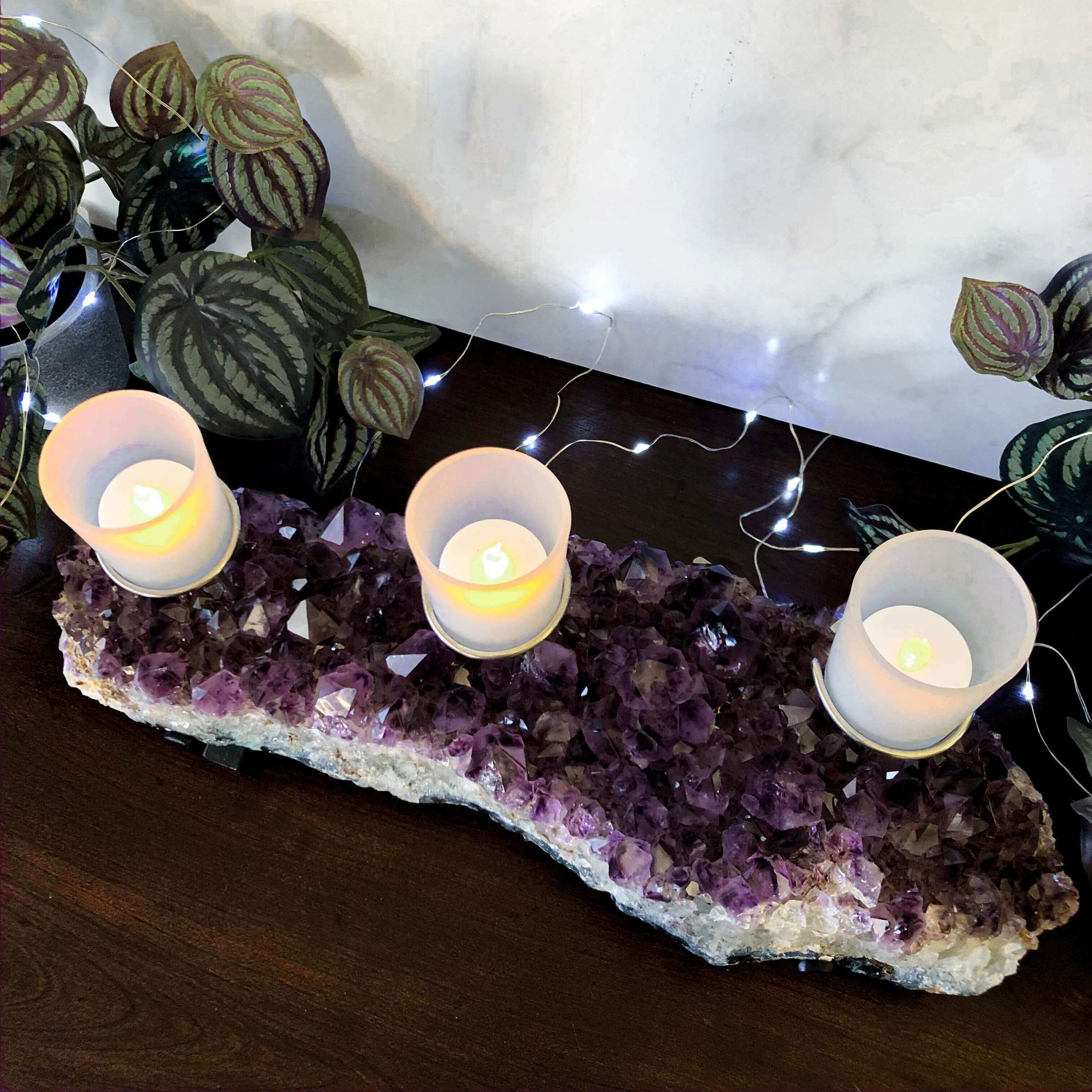 Amethyst Candelabra for Relaxation and Peace | Stock D Mooncat Crystals