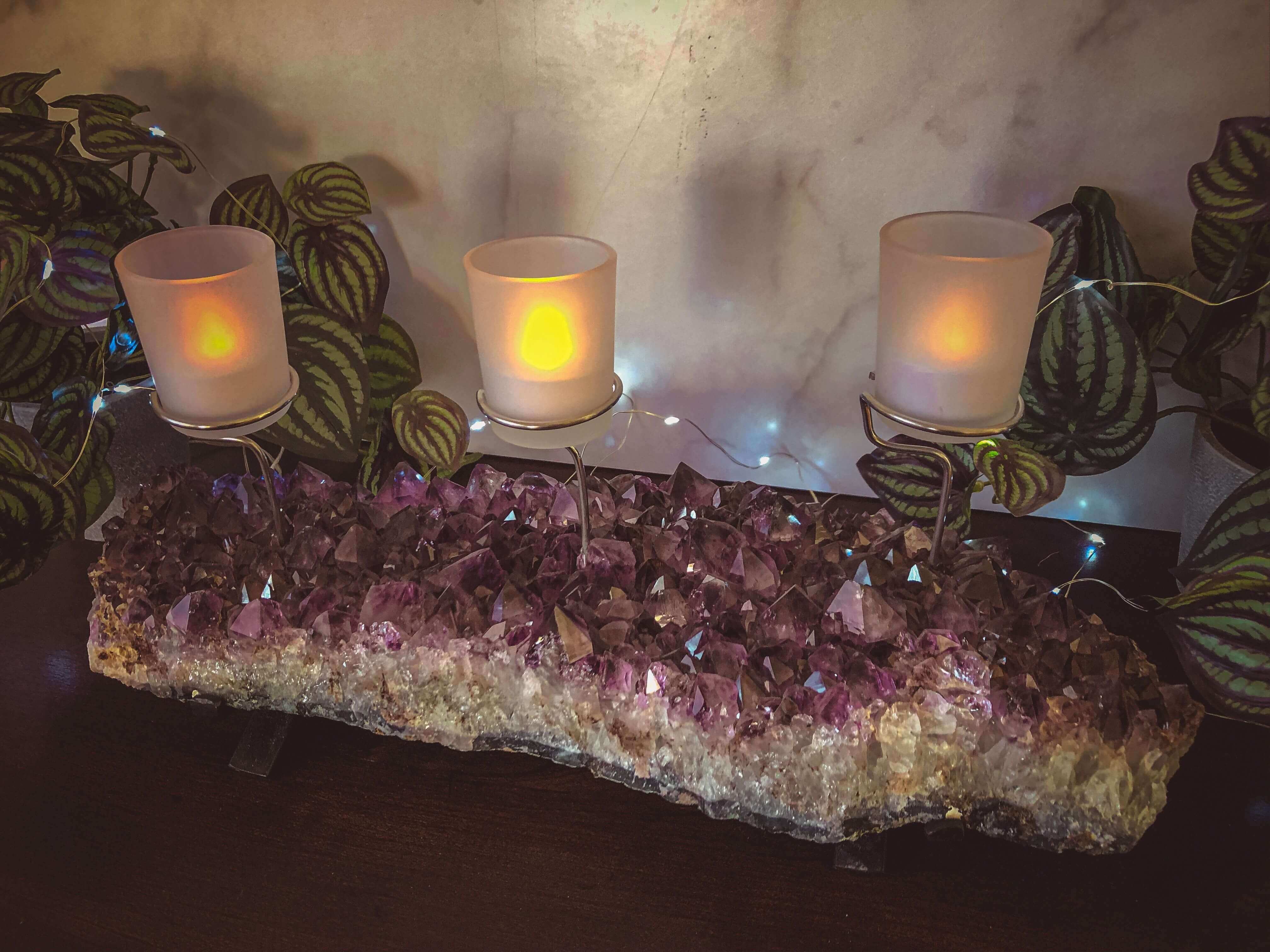 Amethyst Candelabra for Relaxation and Peace | Stock D Mooncat Crystals