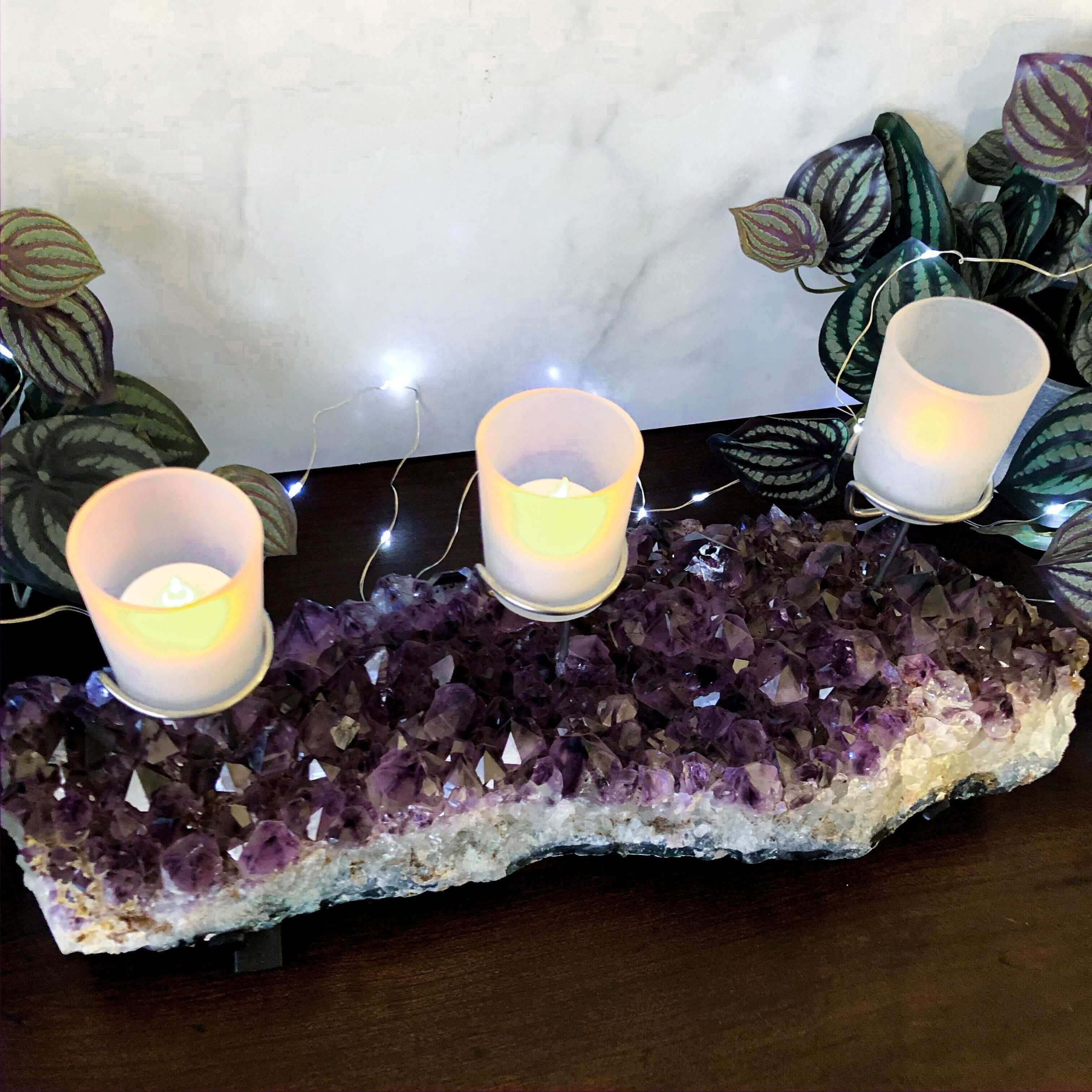 Amethyst Candelabra for Relaxation and Peace | Stock D Mooncat Crystals