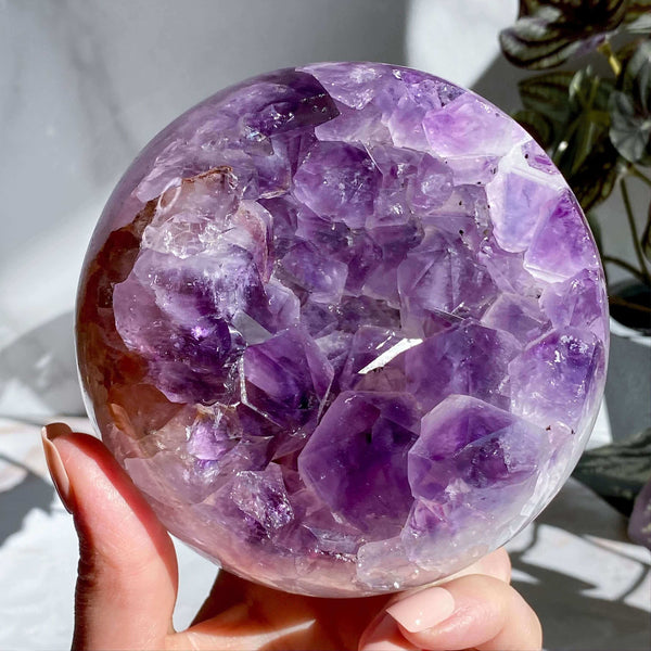 Amethyst Geode Sphere - 108mm | Stock F Mooncat Crystals