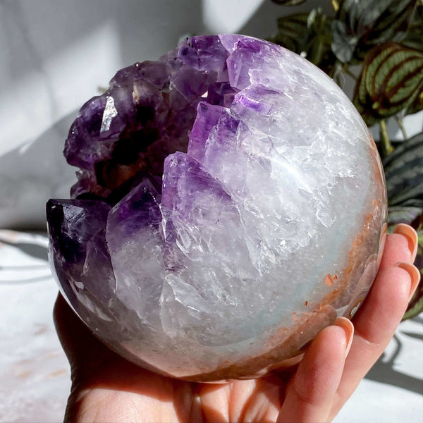 Amethyst Geode Sphere - 108mm | Stock F Mooncat Crystals