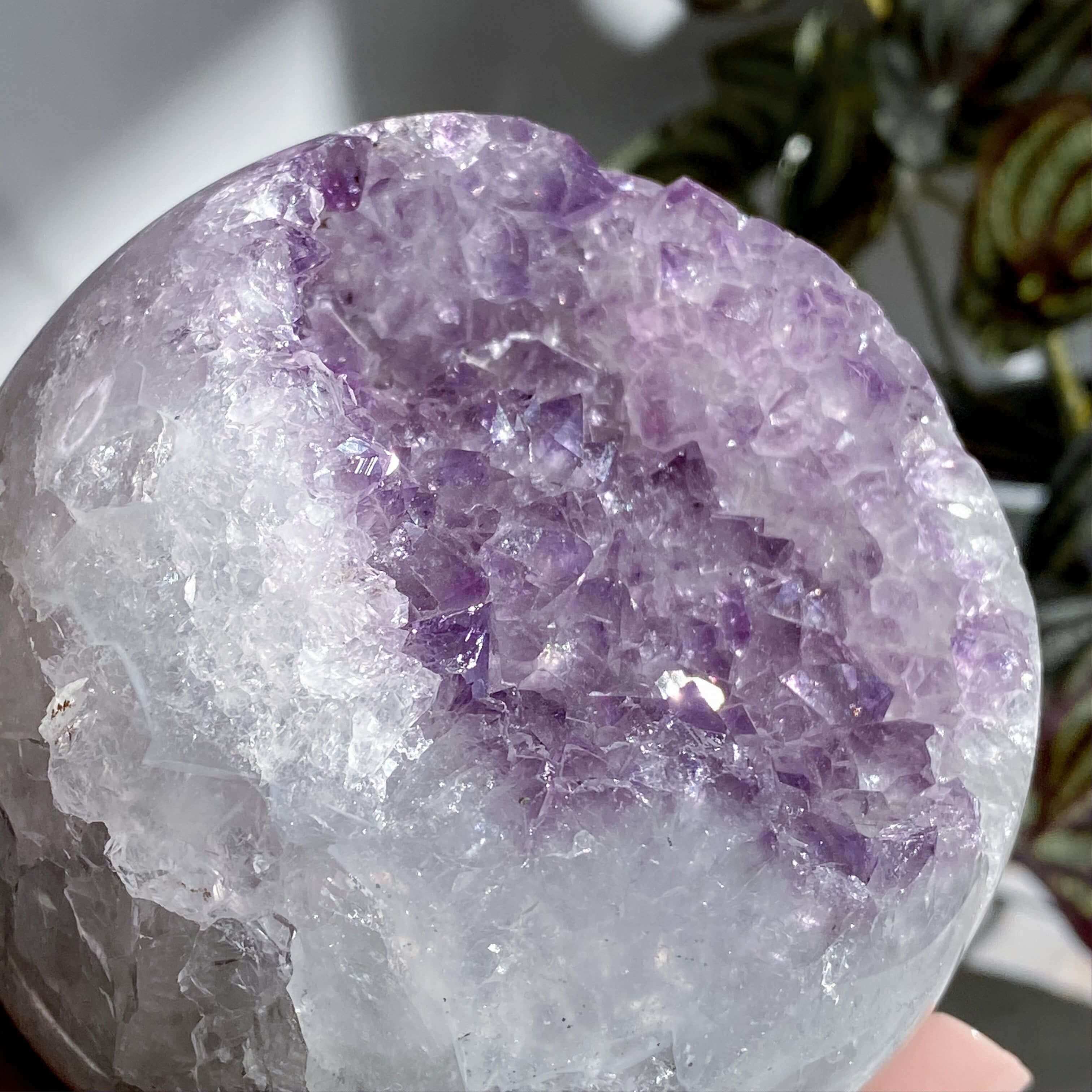 Amethyst Geode Sphere - 87mm | Stock J Mooncat Crystals