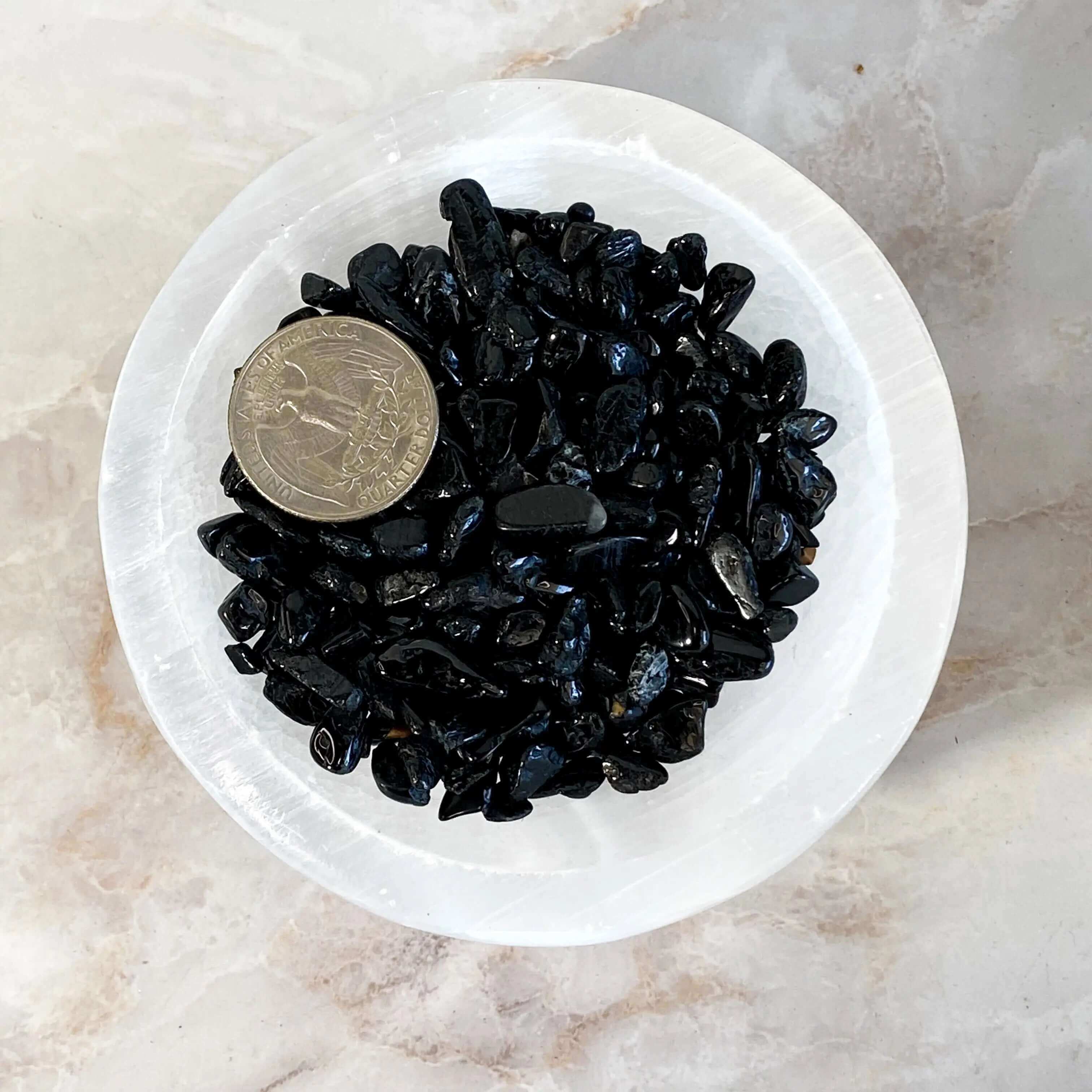 Black Tourmaline Chips - Extra Mini | 100 gram Lot Mooncat Crystals