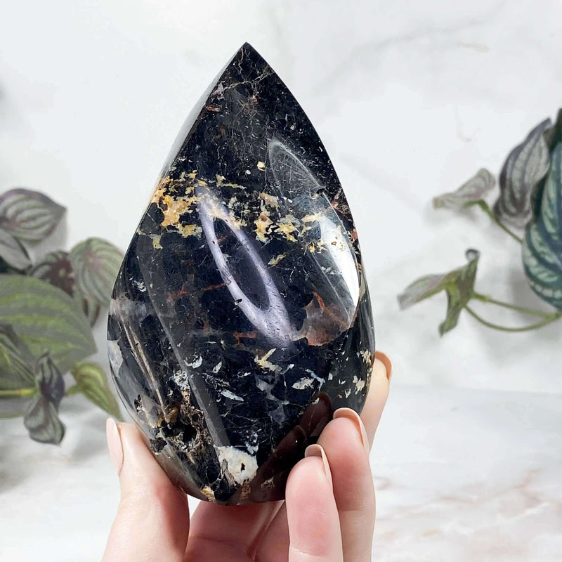 Black Tourmaline Flame | Stock B Mooncat Crystals