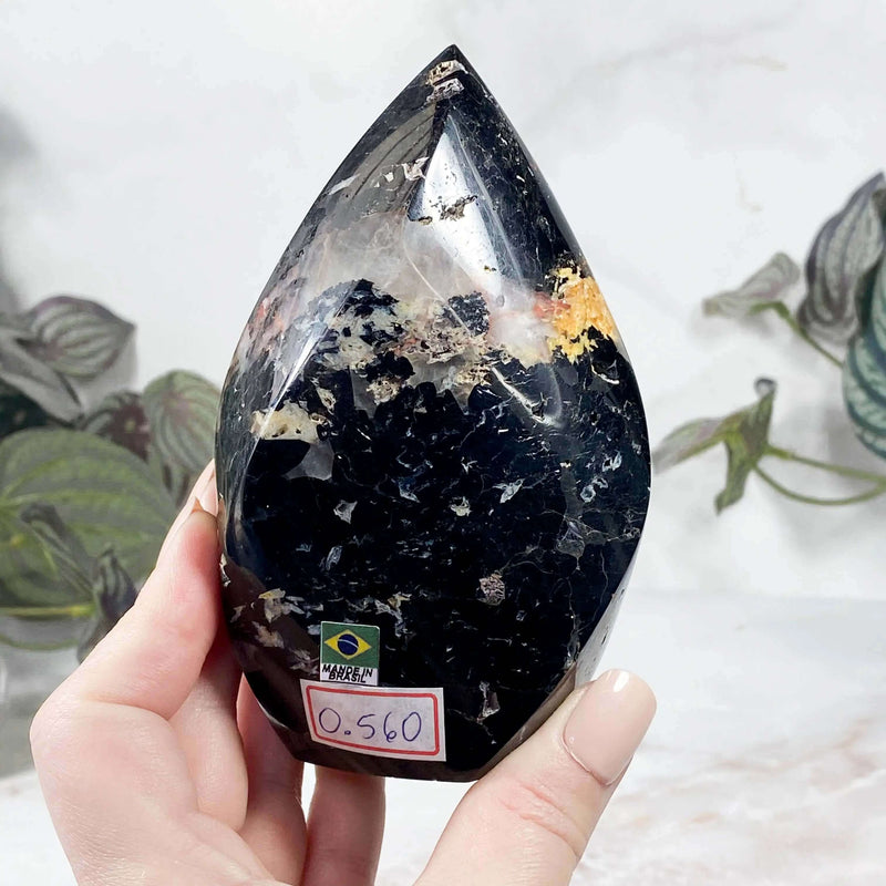 Black Tourmaline Flame | Stock B Mooncat Crystals
